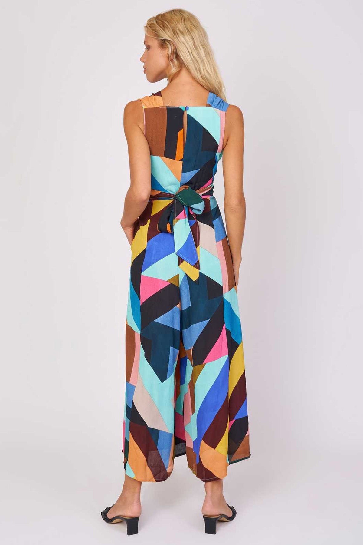 Rene Derhy Tonga V Yaka Renk Bloklu Tulum-Libas Trendy Fashion Store