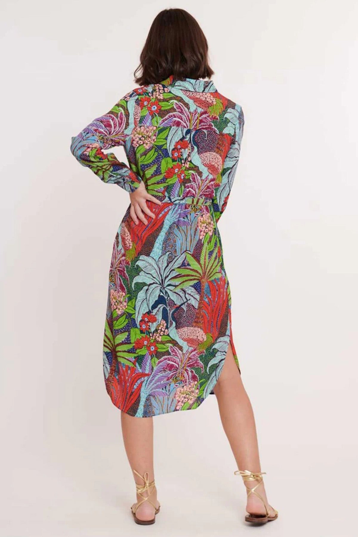 Rene Derhy Capeo Kemerli Midi Gömlek Elbise-Libas Trendy Fashion Store