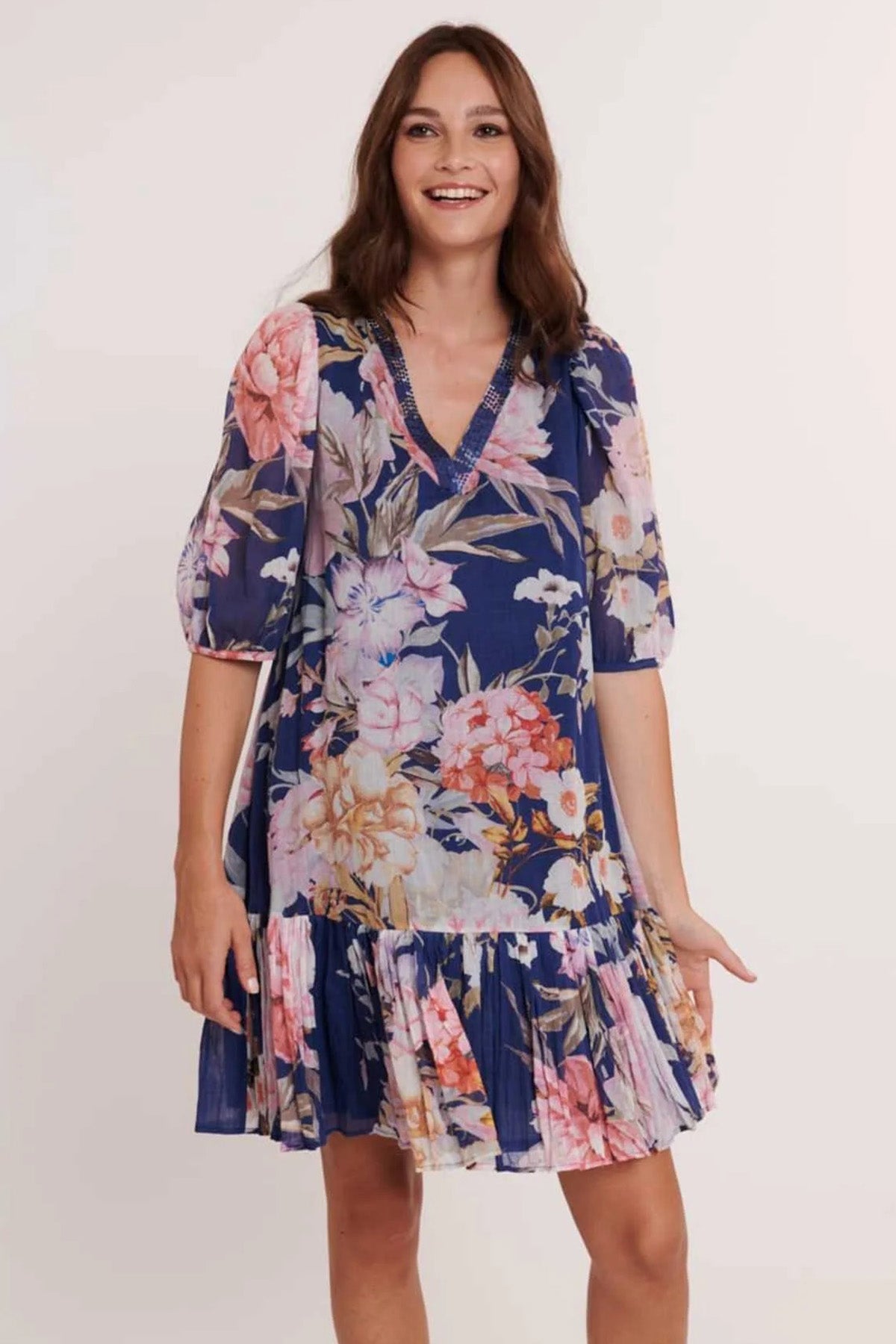 Rene Derhy Canarias V Yaka Dizüstü Elbise