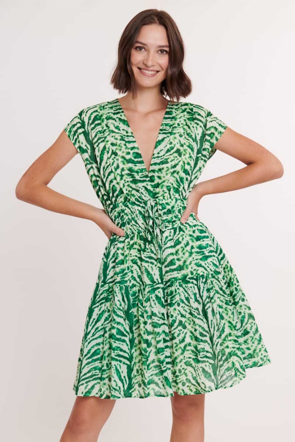 Rene Derhy Caboverde V Yaka Dizüstü Elbise-Libas Trendy Fashion Store