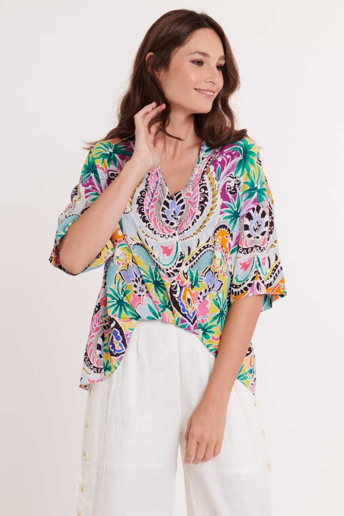 Rene Derhy Ernestine V Yaka Bluz-Libas Trendy Fashion Store