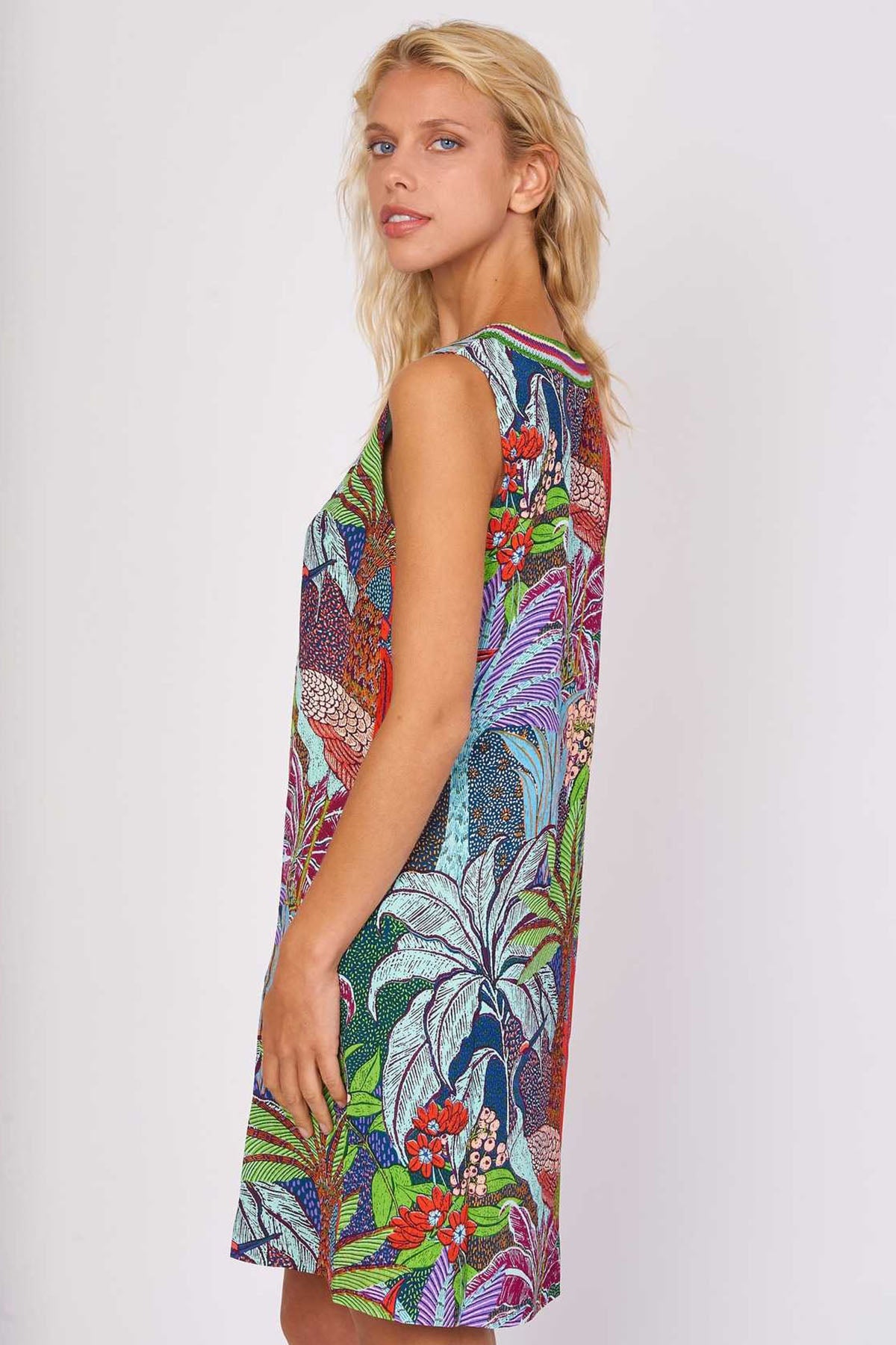 Rene Derhy Cacillo V Yaka Mini Elbise-Libas Trendy Fashion Store