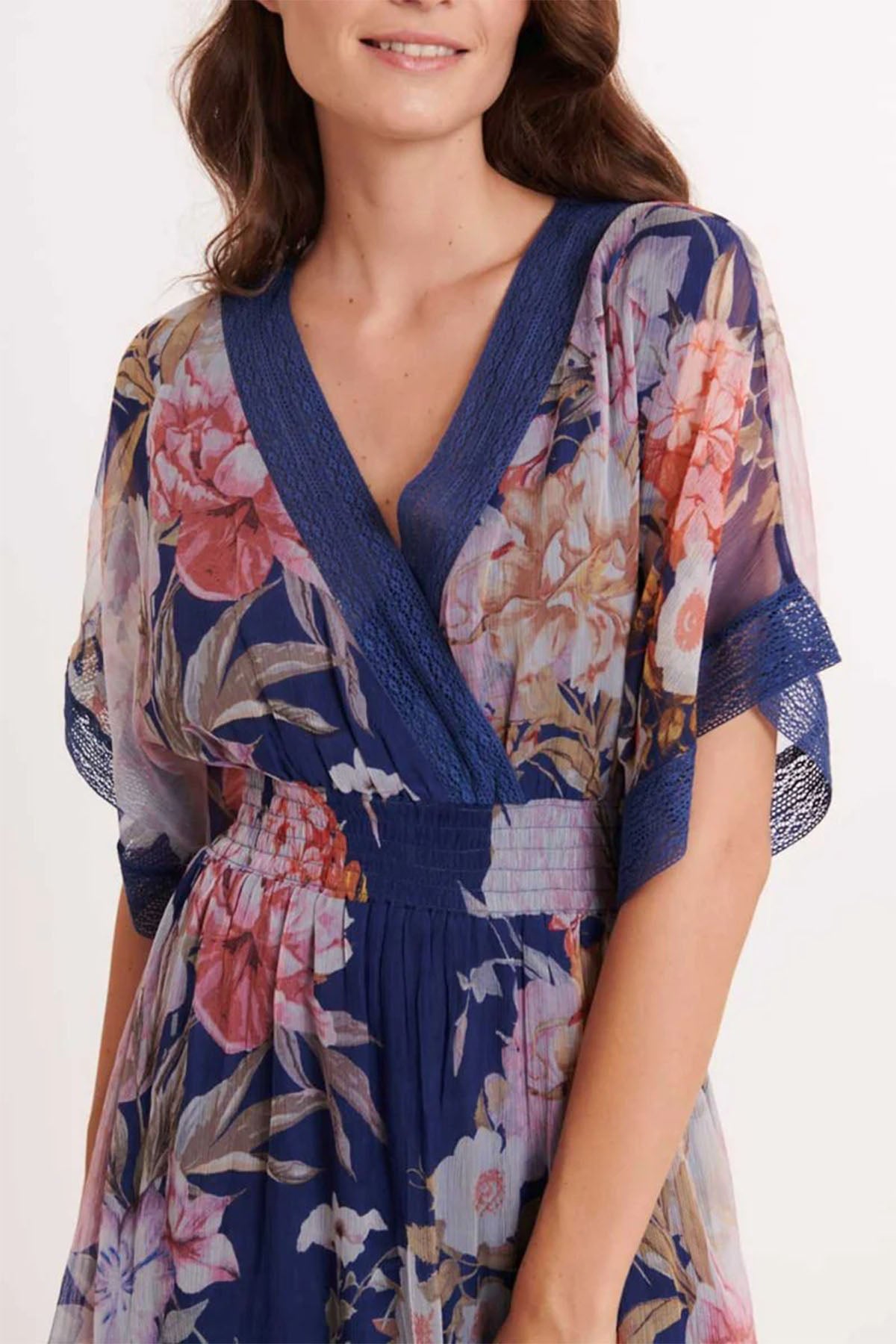 Rene Derhy Chenonceau V Yaka Maxi Elbise-Libas Trendy Fashion Store