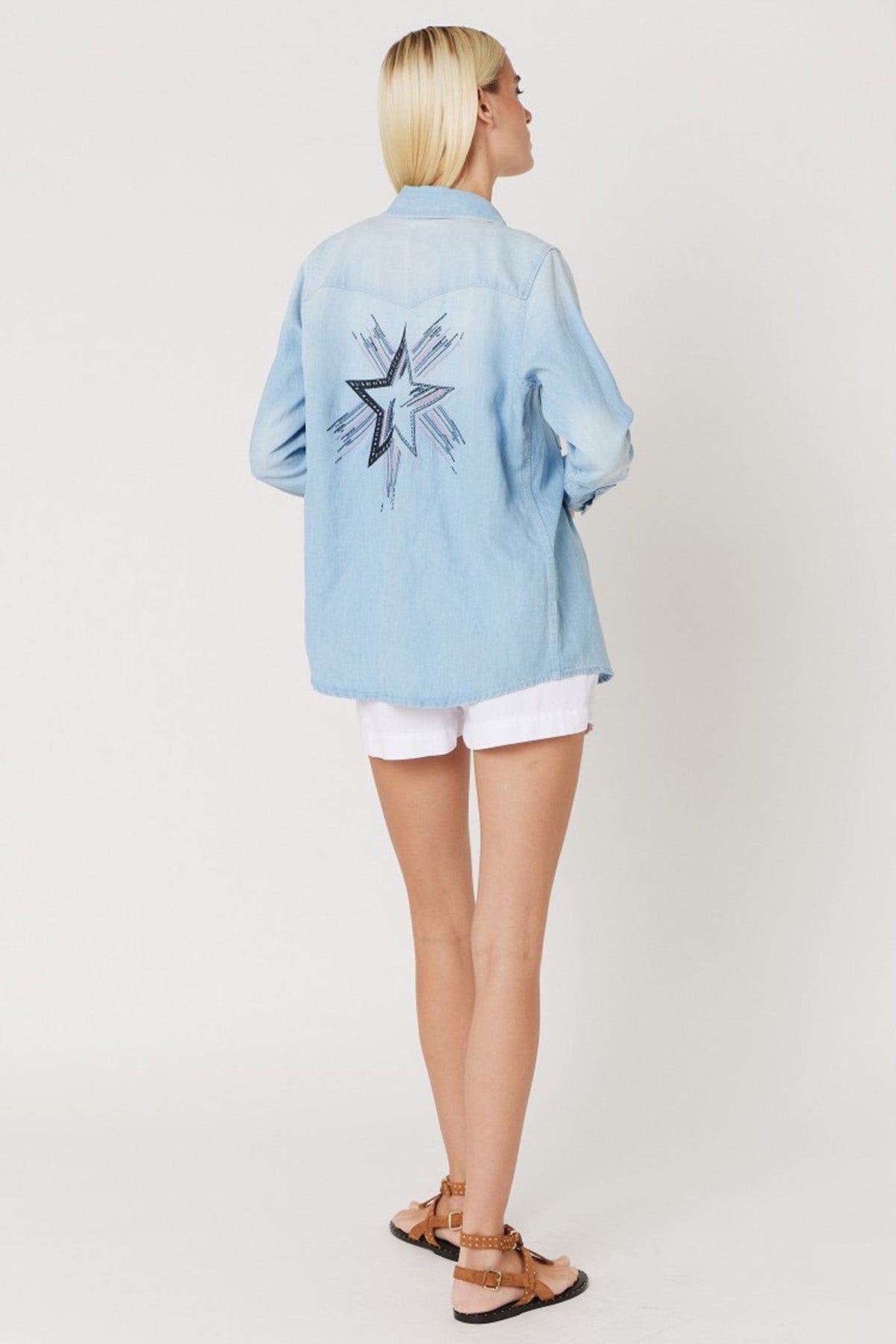 Berenice Cabana Nakış Desenli Denim Gömlek-Libas Trendy Fashion Store