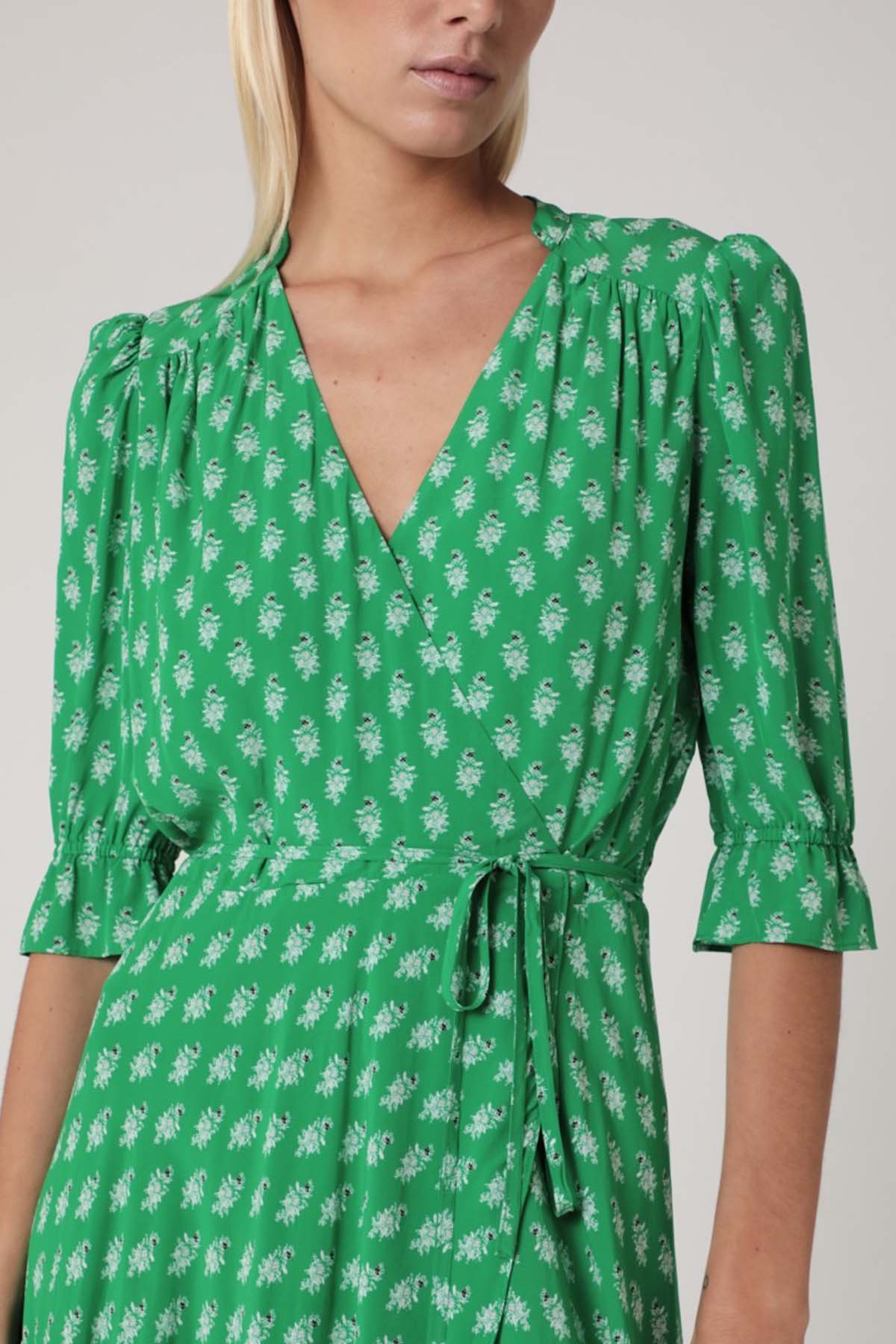 Berenice Roni V Yaka Midi Elbise