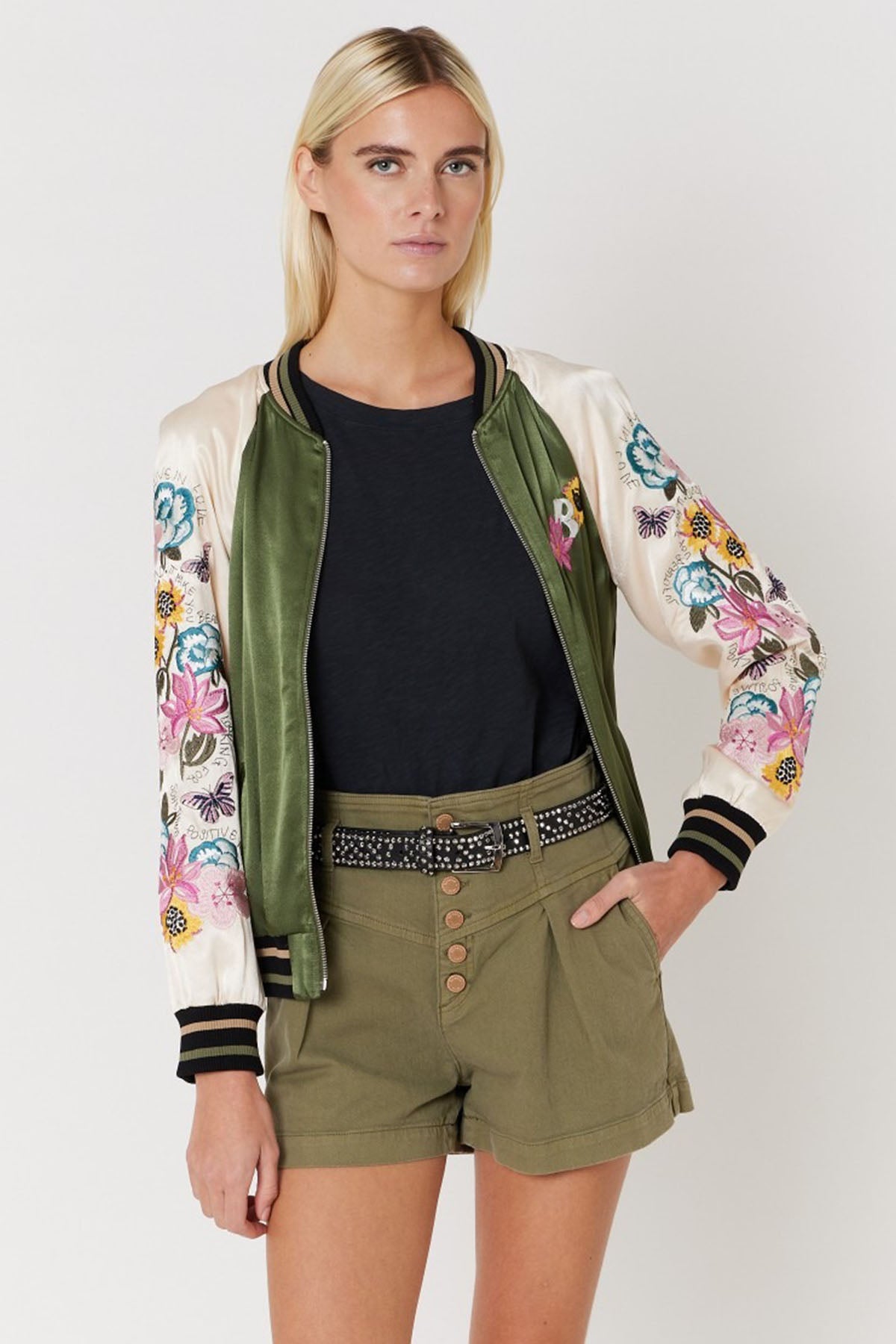 Berenice Valerian Nakış Desenli Bomber Ceket-Libas Trendy Fashion Store