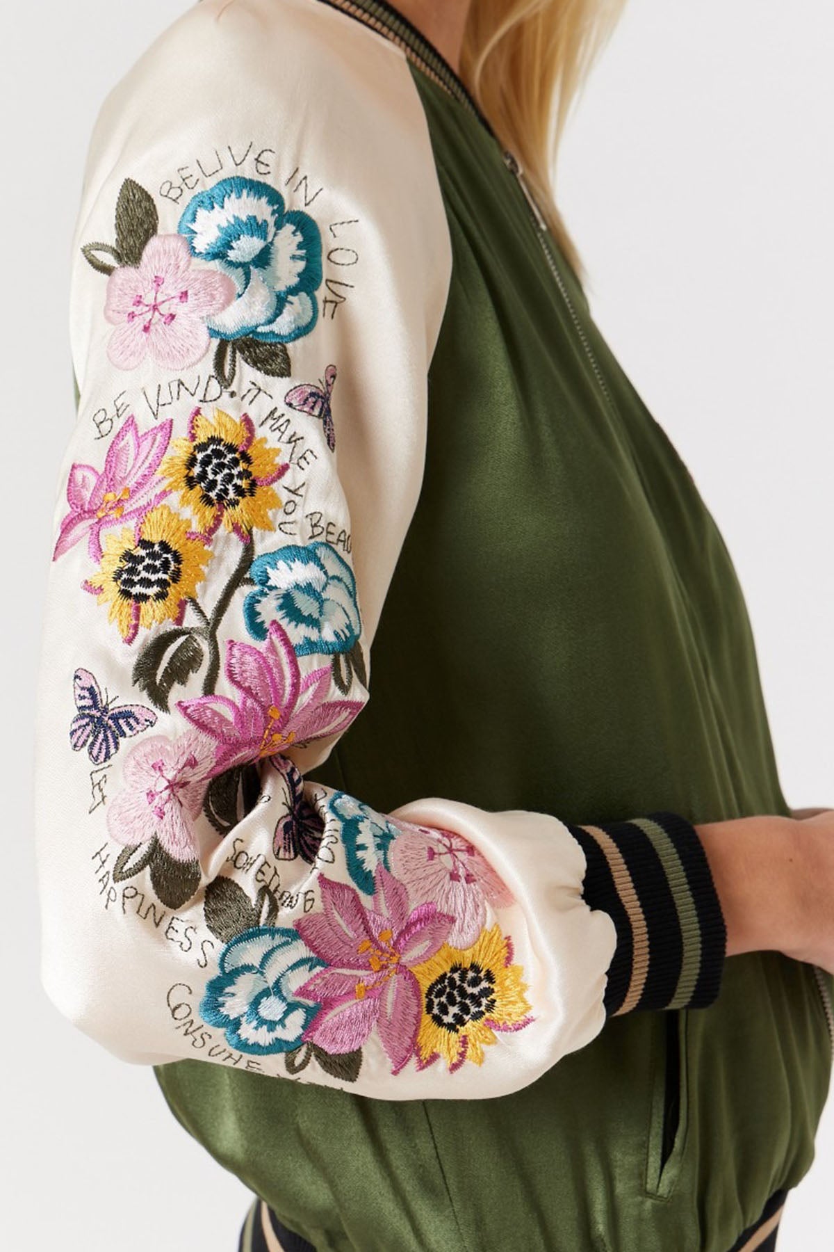 Berenice Valerian Nakış Desenli Bomber Ceket-Libas Trendy Fashion Store