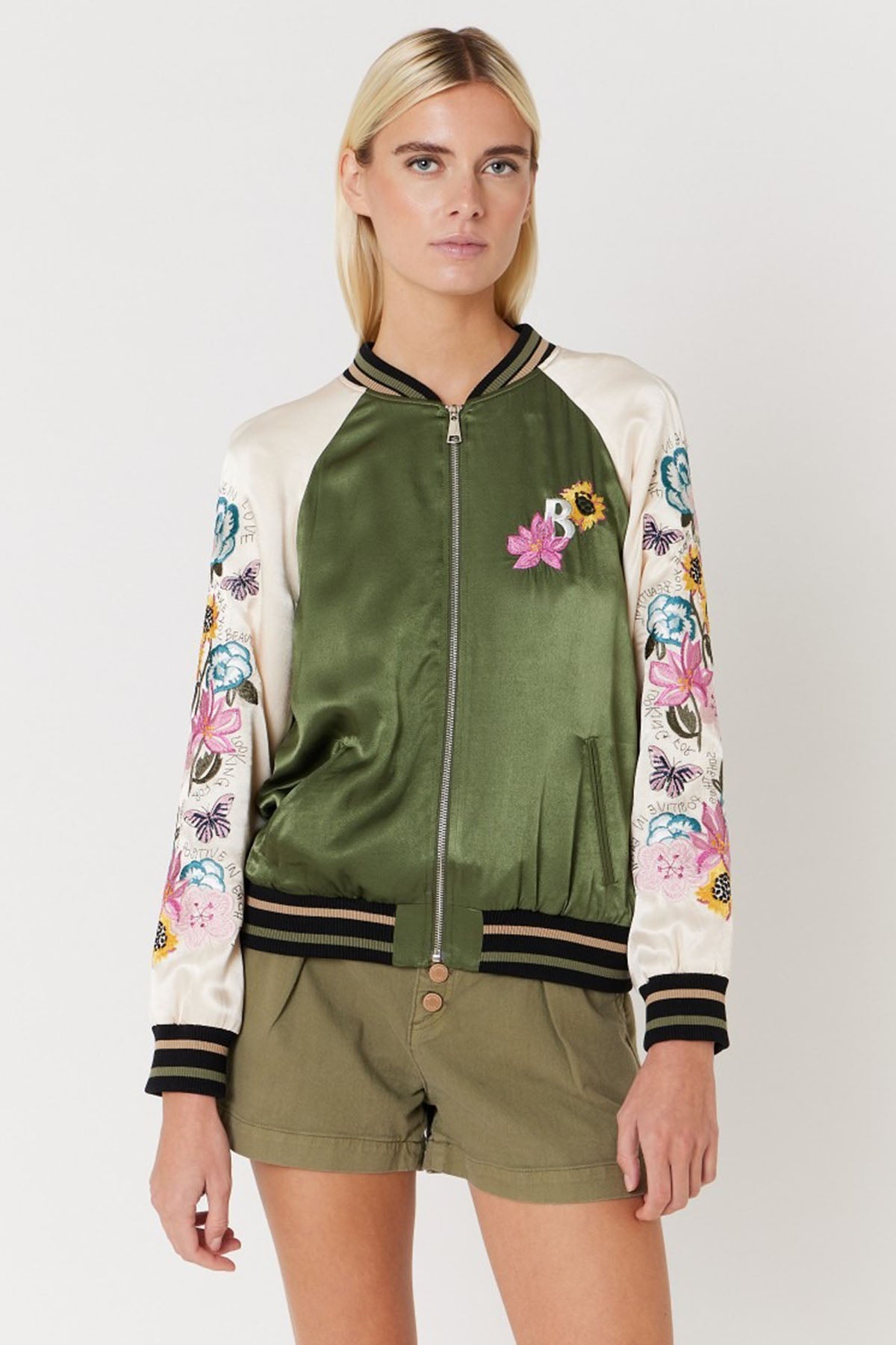 Berenice Valerian Nakış Desenli Bomber Ceket-Libas Trendy Fashion Store