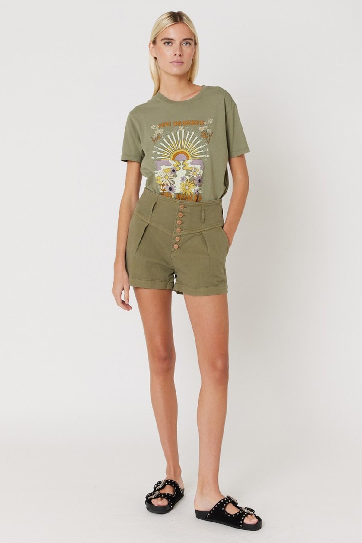 Berenice Rio Pileli Yüksek Bel Şort