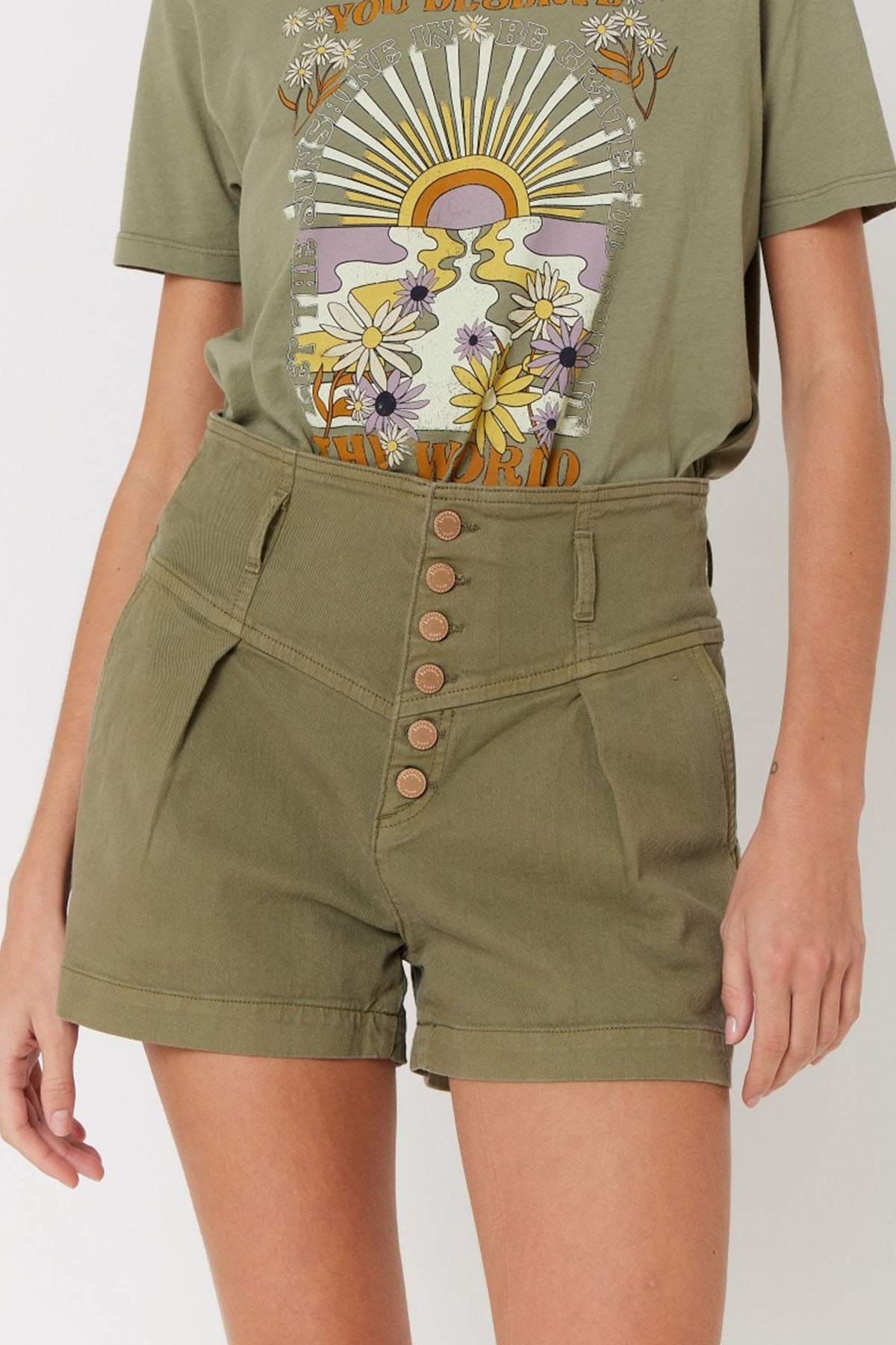 Berenice Rio Pileli Yüksek Bel Şort