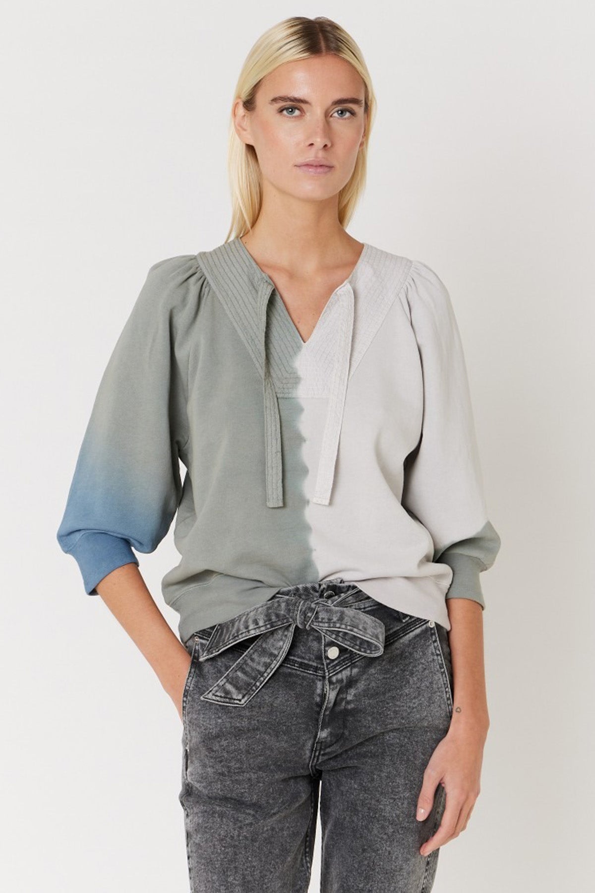 Berenice Dean V Yaka Sweatshirt-Libas Trendy Fashion Store