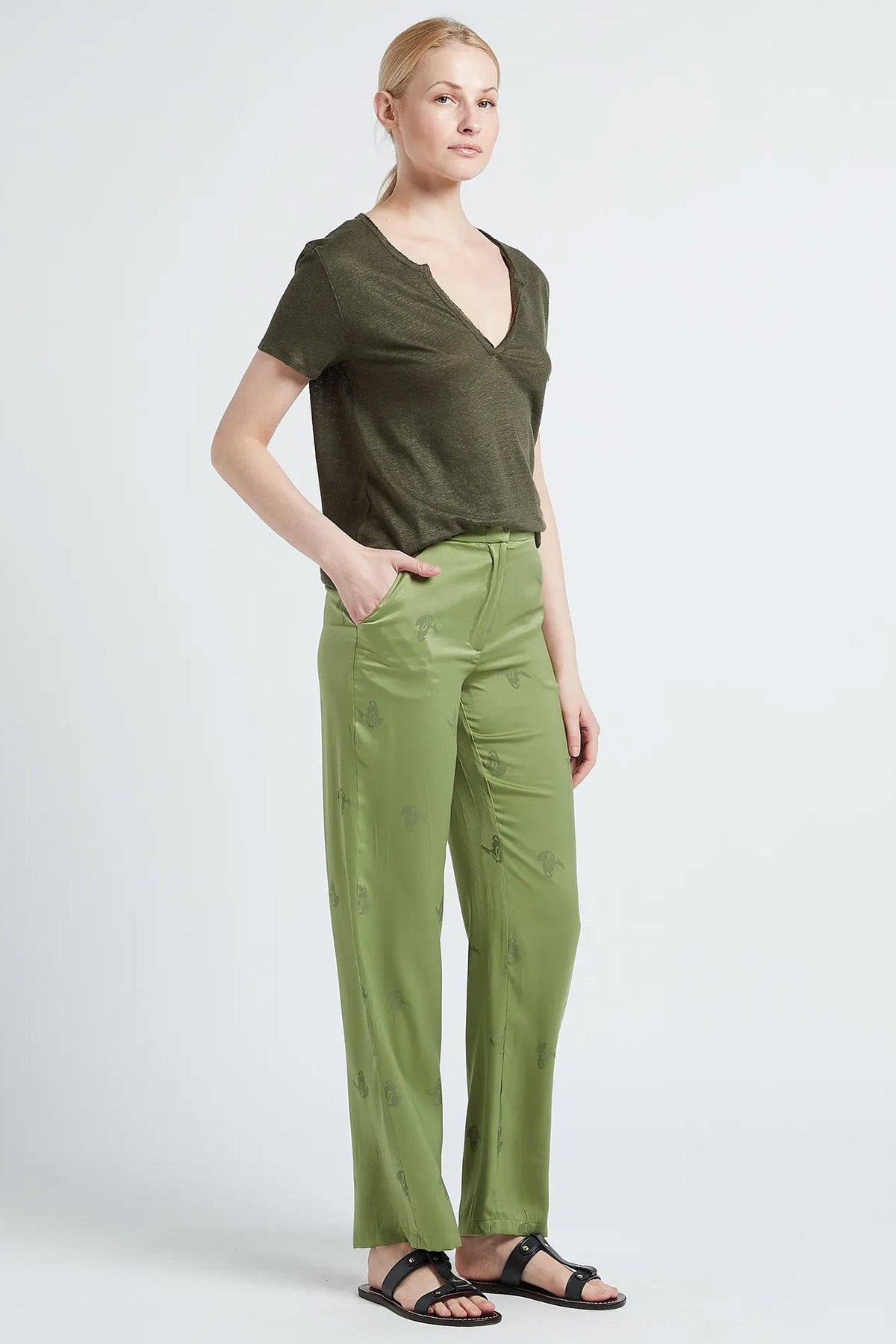 Berenice Elfywings V Yaka Keten T-shirt-Libas Trendy Fashion Store