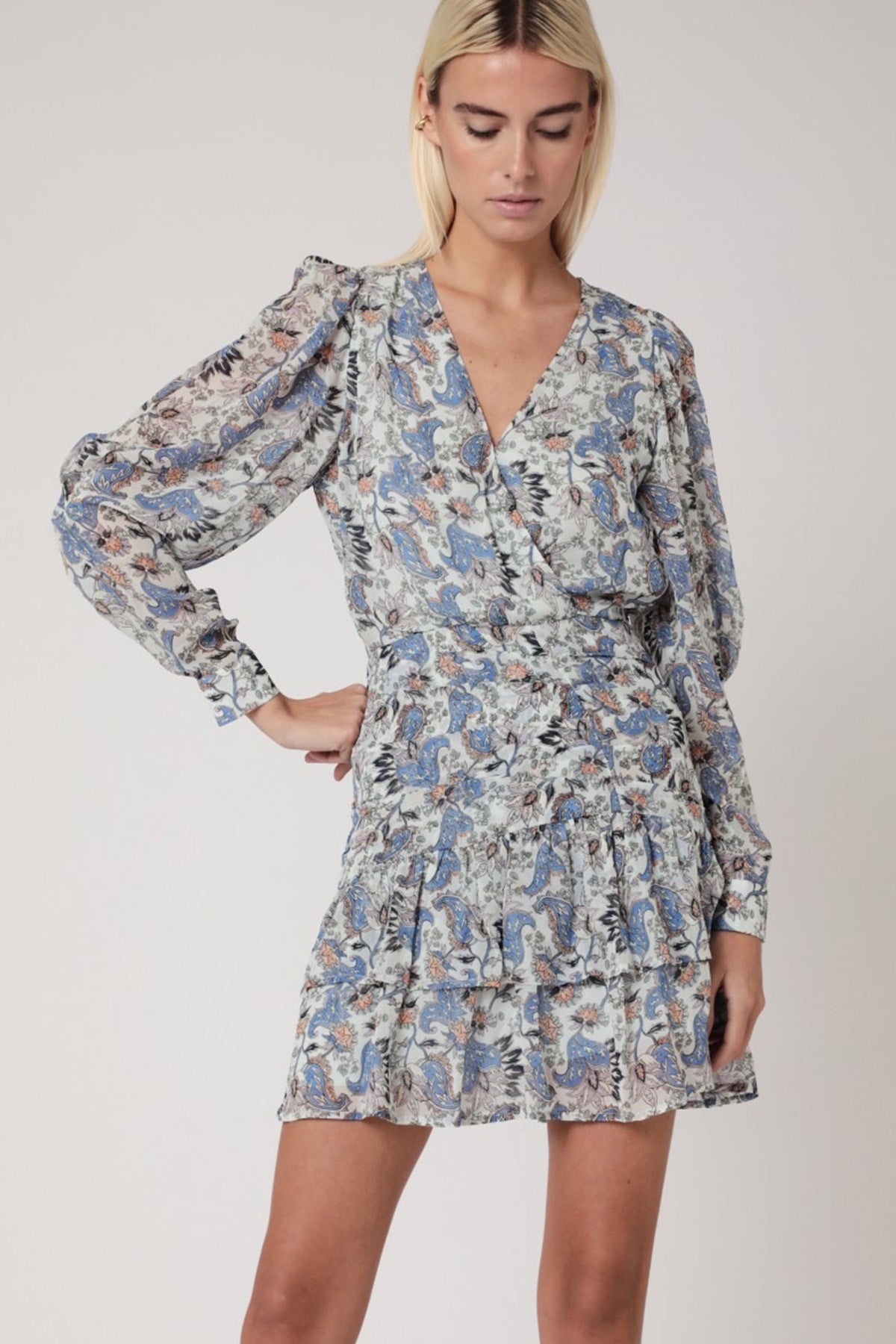 Berenice Rela V Yaka Mini Elbise-Libas Trendy Fashion Store