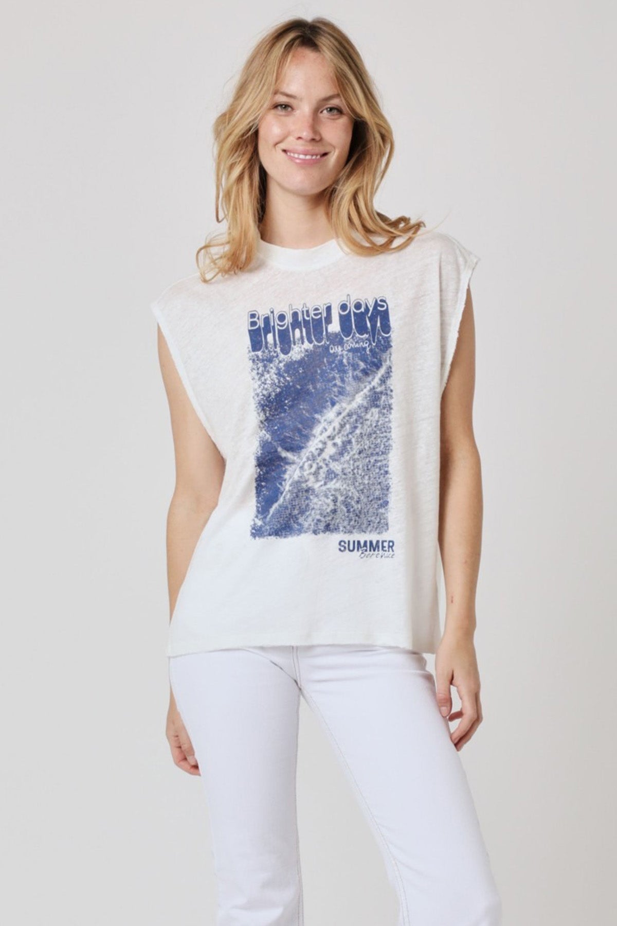 Berenice Emodays Yuvarlak Yaka Keten T-shirt-Libas Trendy Fashion Store