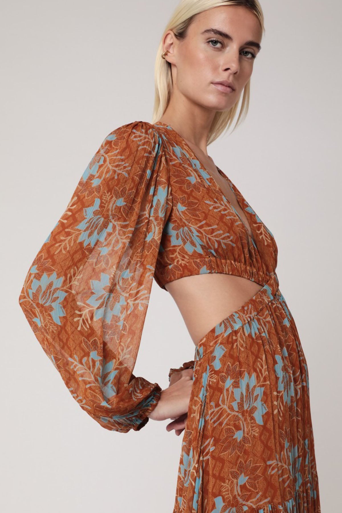 Berenice Rainbow V Yaka Maxi Elbise-Libas Trendy Fashion Store