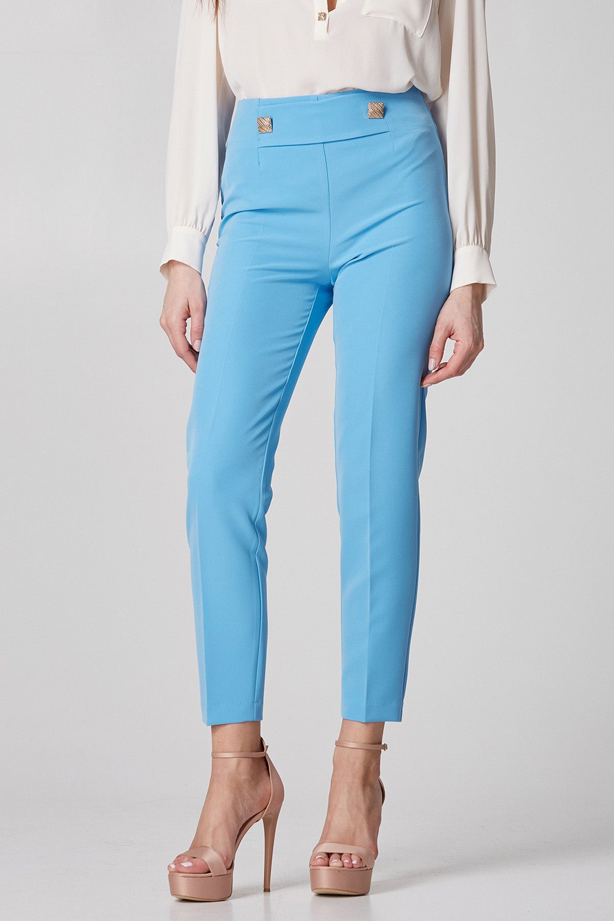 Lynne Metal Aksesuarlı Yüksek Bel Pantolon-Libas Trendy Fashion Store