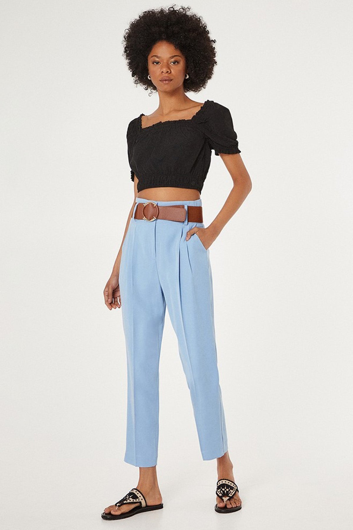 Bsb Pileli Yüksek Bel Pantolon-Libas Trendy Fashion Store