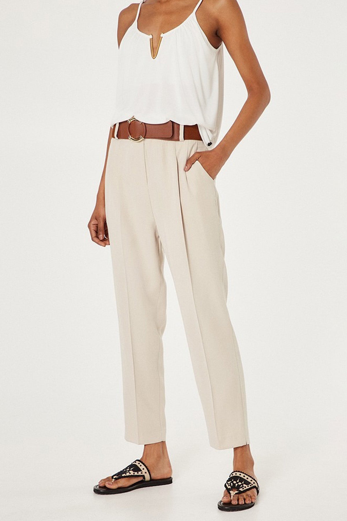 Bsb Pileli Yüksek Bel Pantolon-Libas Trendy Fashion Store