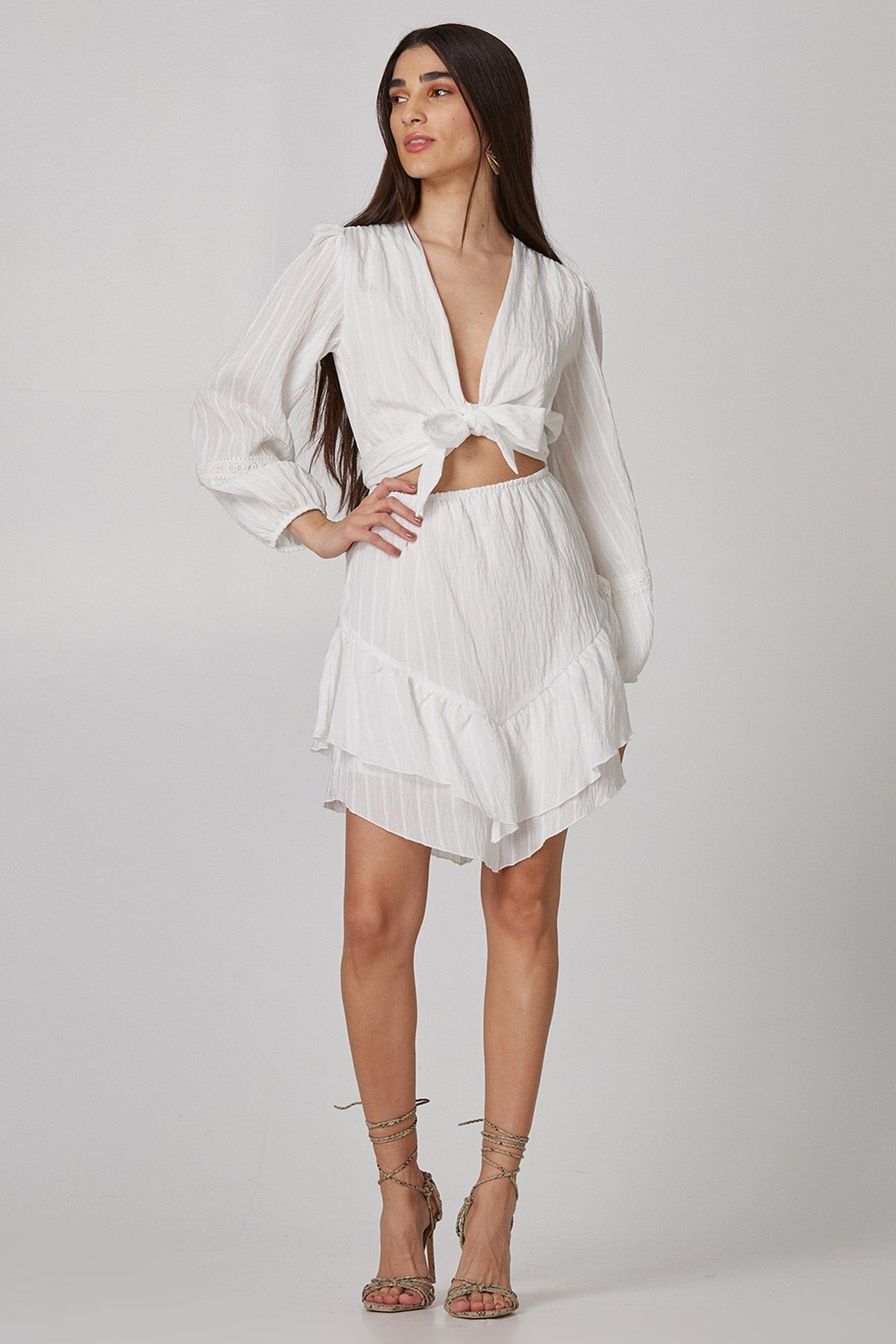 Lynne Bel Dekolteli Mini Elbise-Libas Trendy Fashion Store
