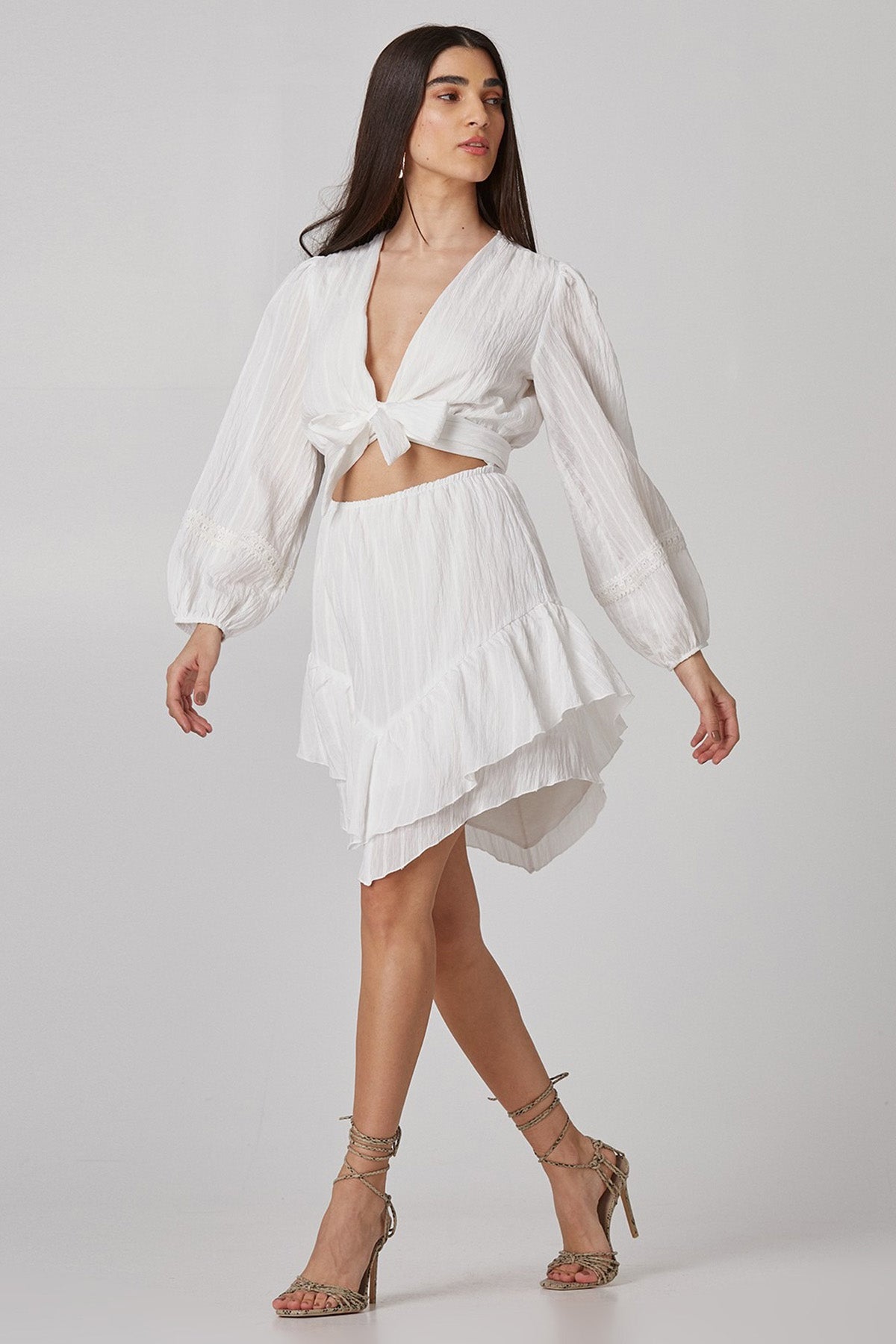 Lynne Bel Dekolteli Mini Elbise-Libas Trendy Fashion Store