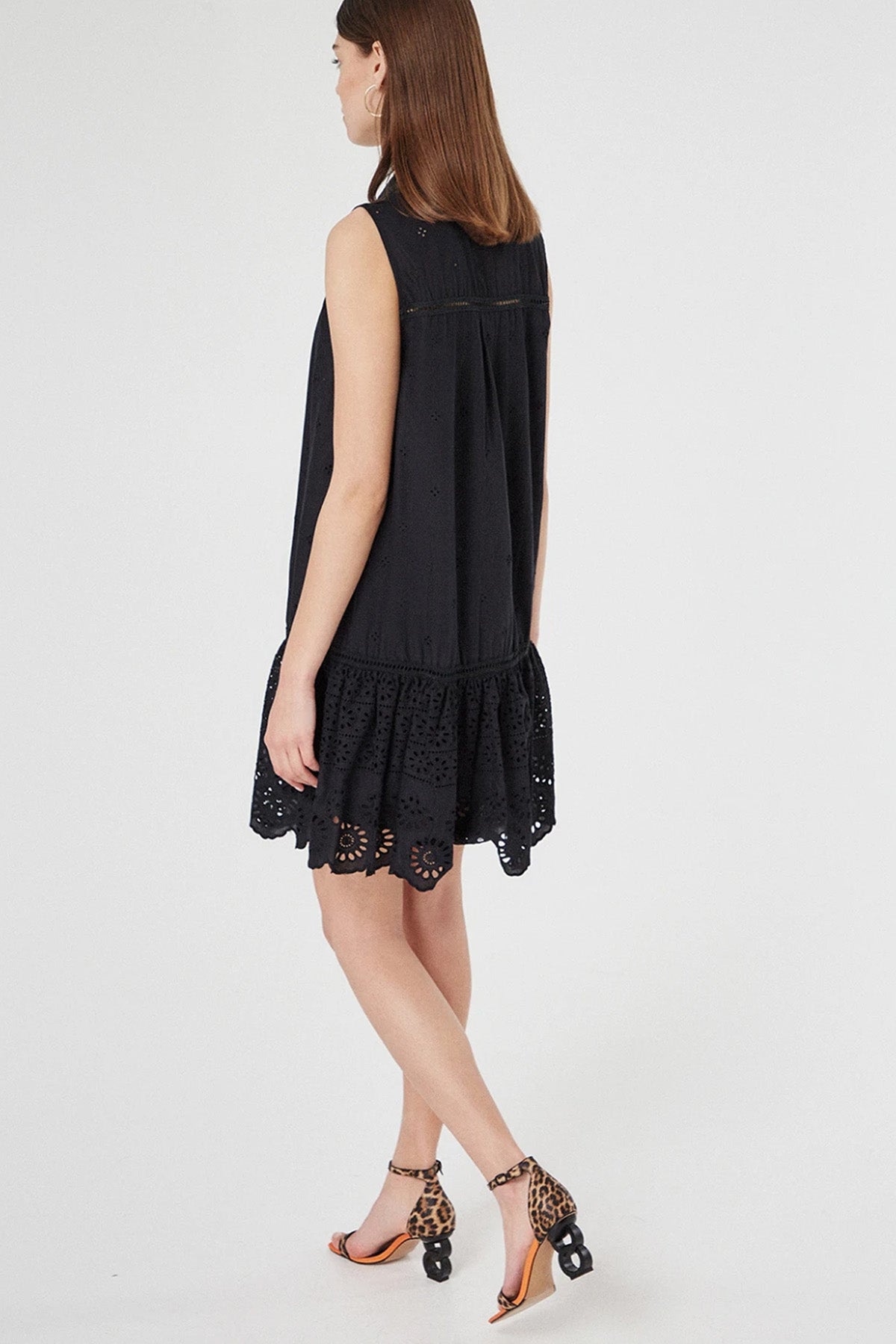 Bsb Dantel Nakışlı Mini Gömlek Elbise-Libas Trendy Fashion Store