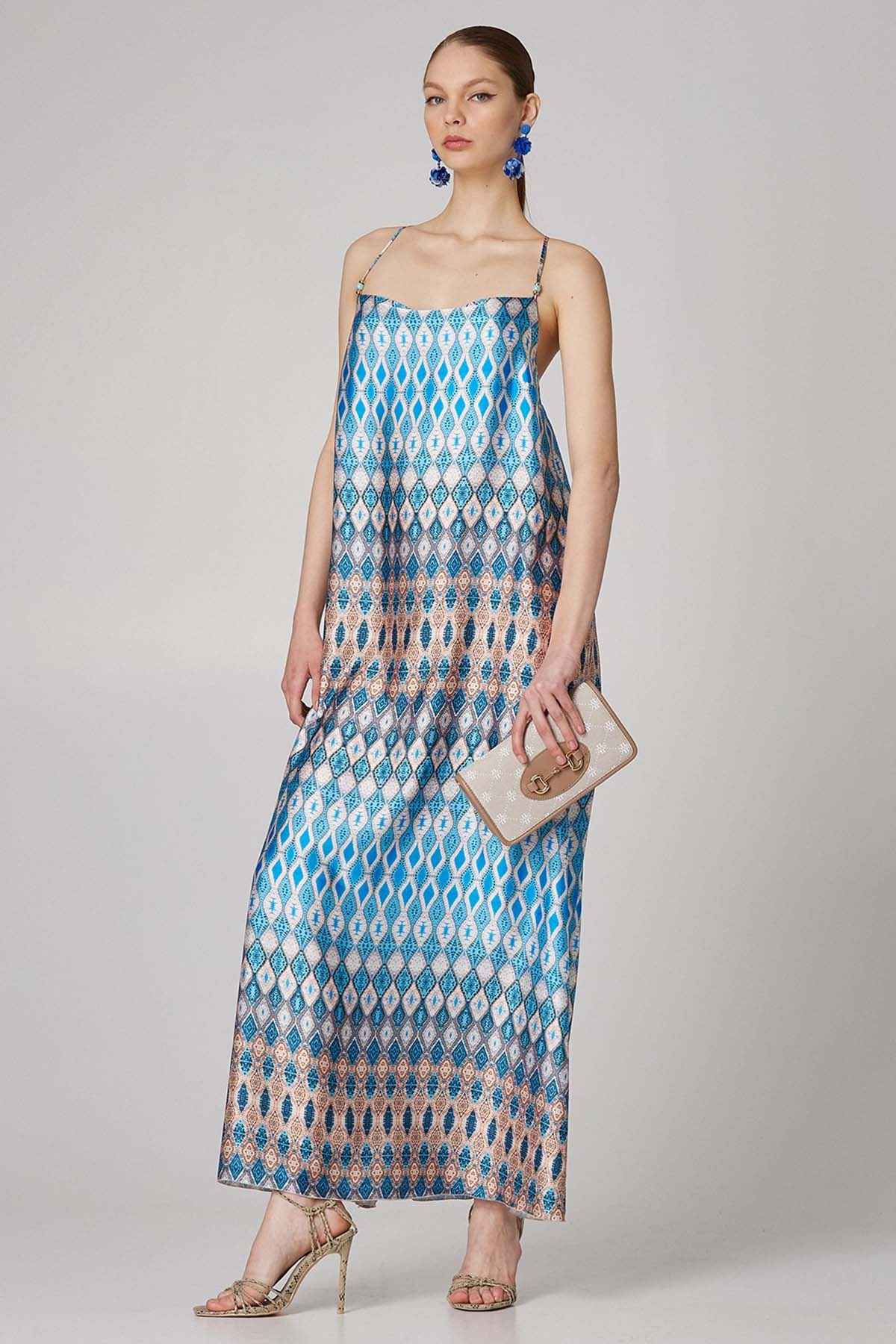 Lynne Sırt Dekolteli Maxi Elbise-Libas Trendy Fashion Store