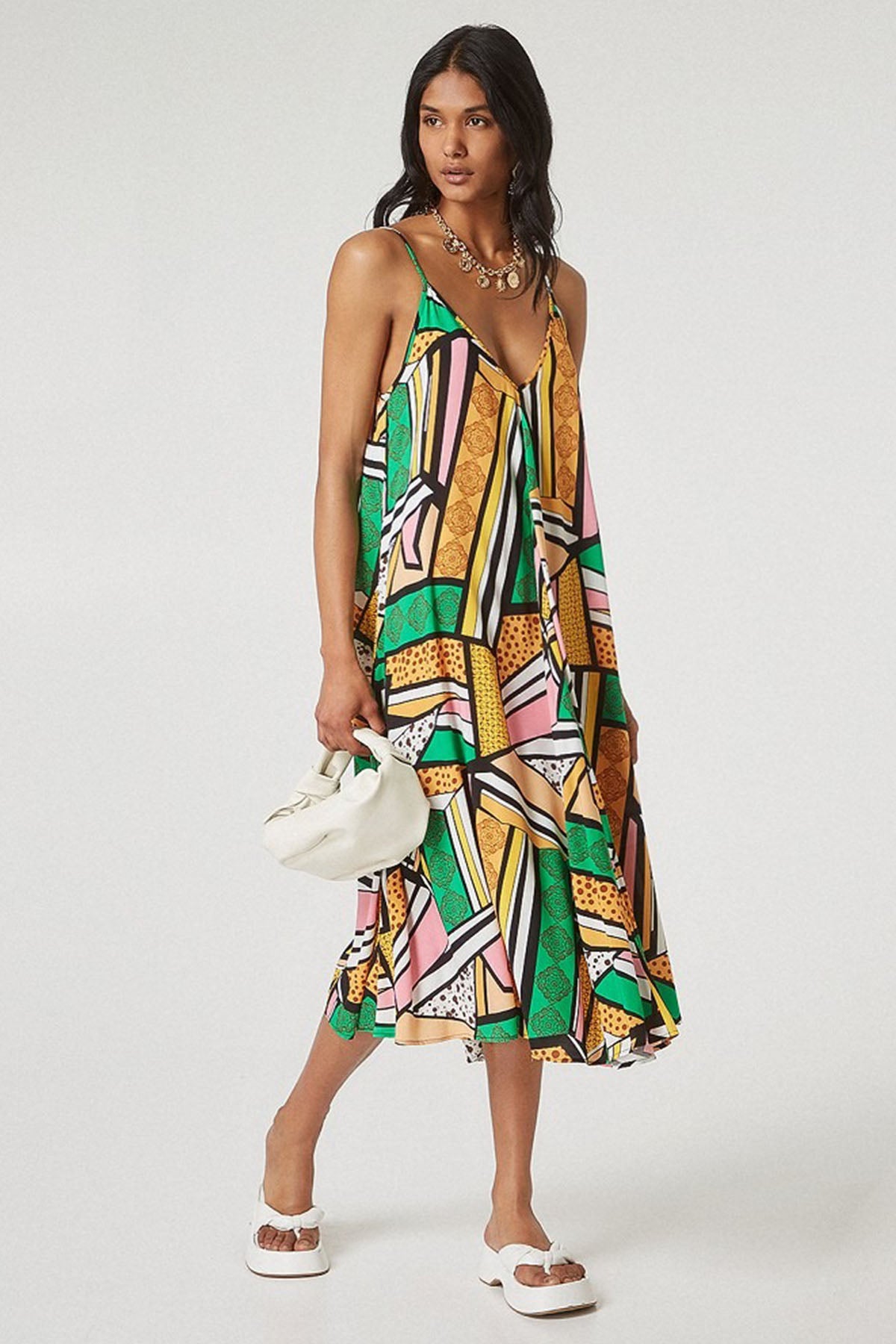 Lynne Askılı Midi Elbise-Libas Trendy Fashion Store