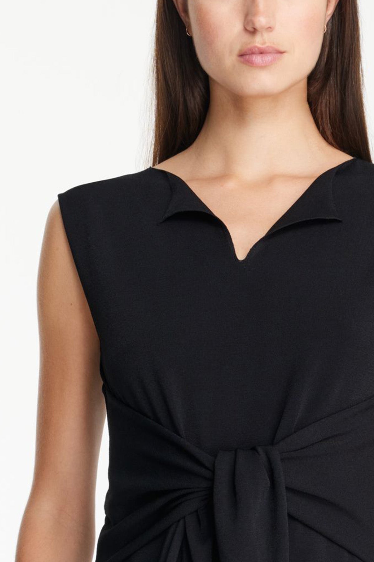 Sarah Pacini V Yaka Kuşaklı Kolsuz Bluz-Libas Trendy Fashion Store