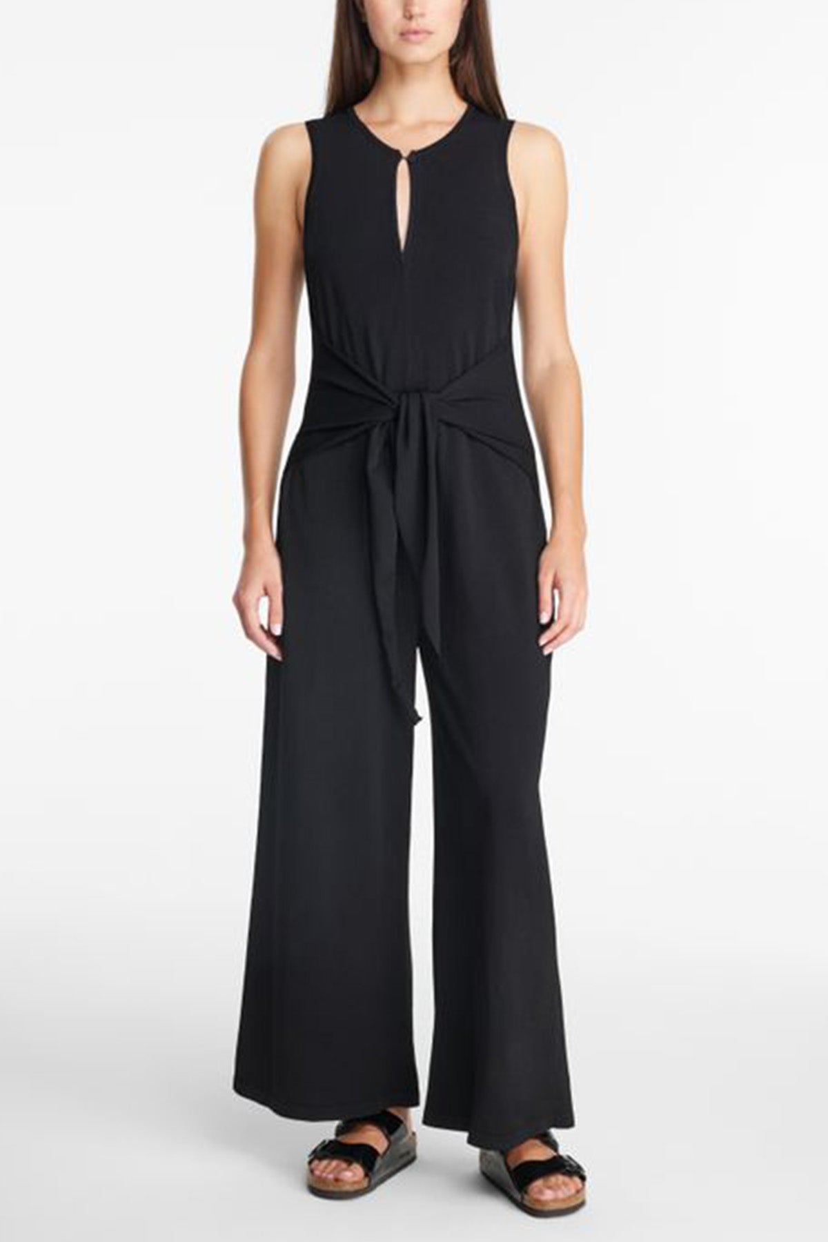 Sarah Pacini Yuvarlak Yaka Kuşaklı Tulum-Libas Trendy Fashion Store