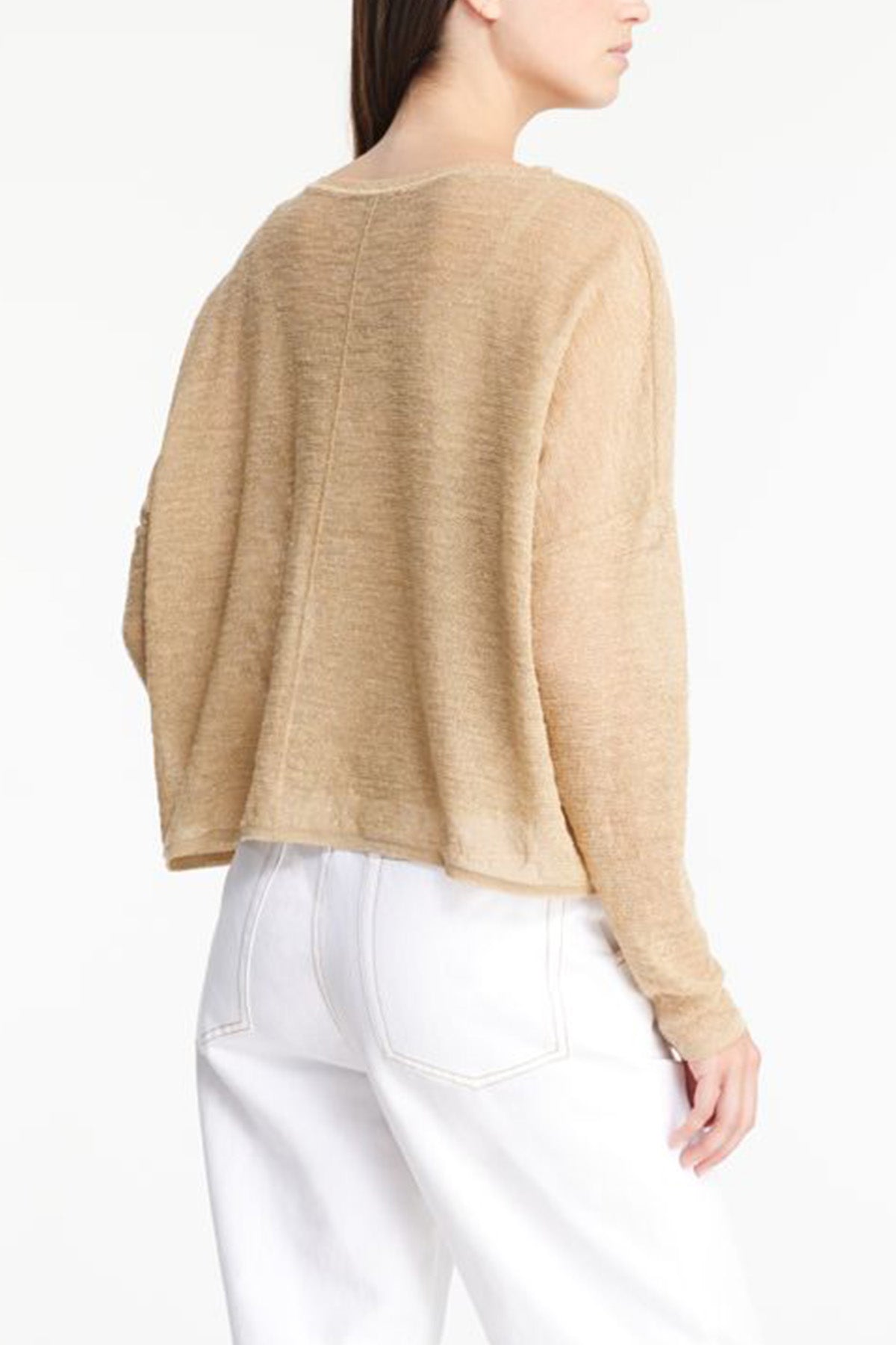 Sarah Pacini Yuvarlak Yaka Ketenli Triko-Libas Trendy Fashion Store