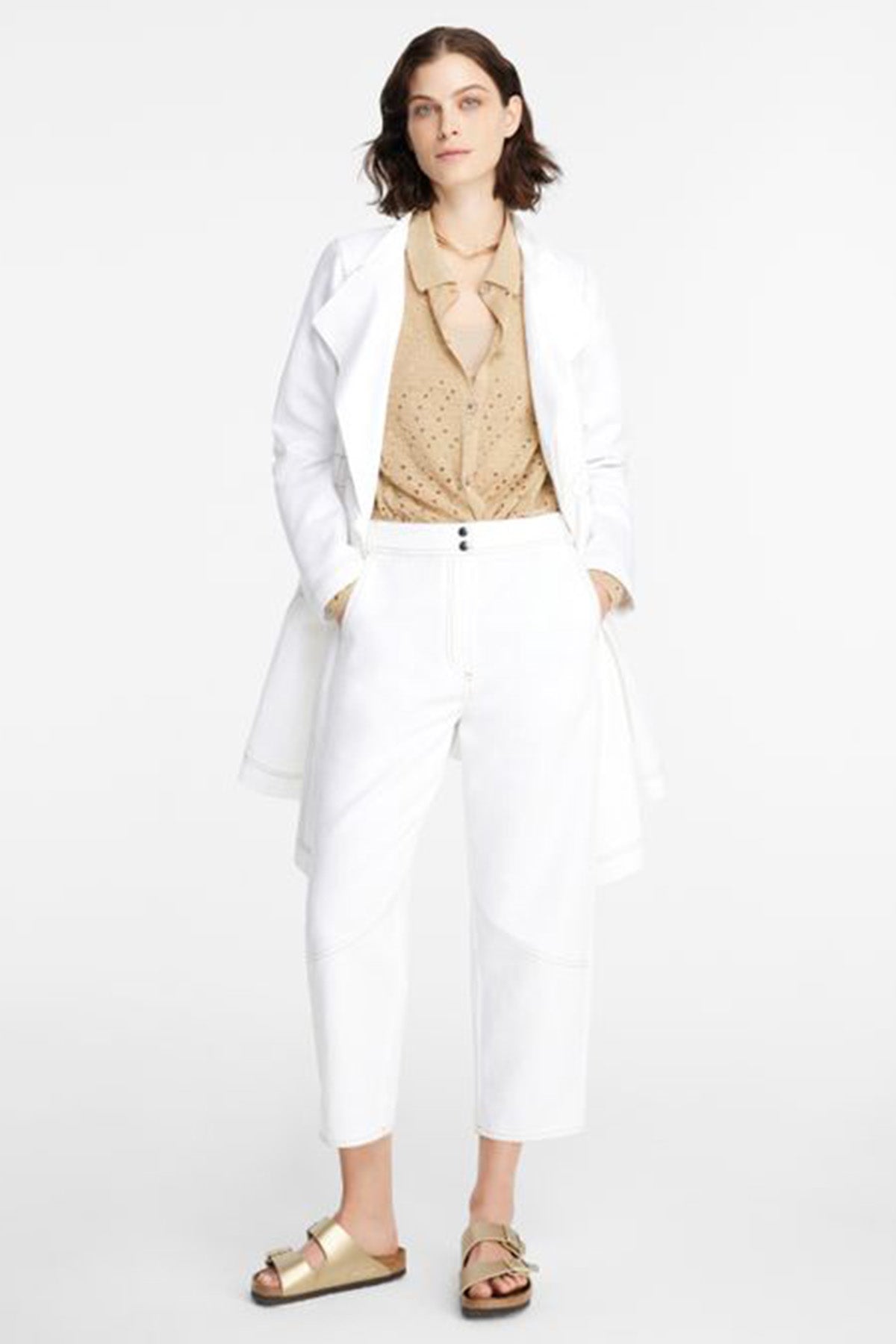 Sarah Pacini Klasik Yaka Ketenli Gömlek-Libas Trendy Fashion Store
