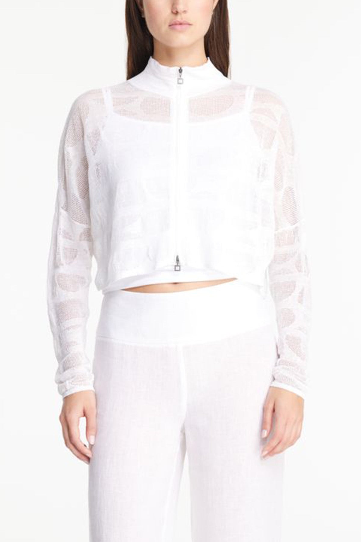 Sarah Pacini Dik Yaka Crop Keten Ceket-Libas Trendy Fashion Store