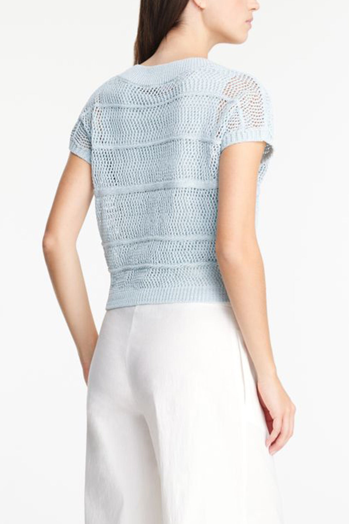 Sarah Pacini Yuvarlak Yaka Örgü Keten Bluz-Libas Trendy Fashion Store