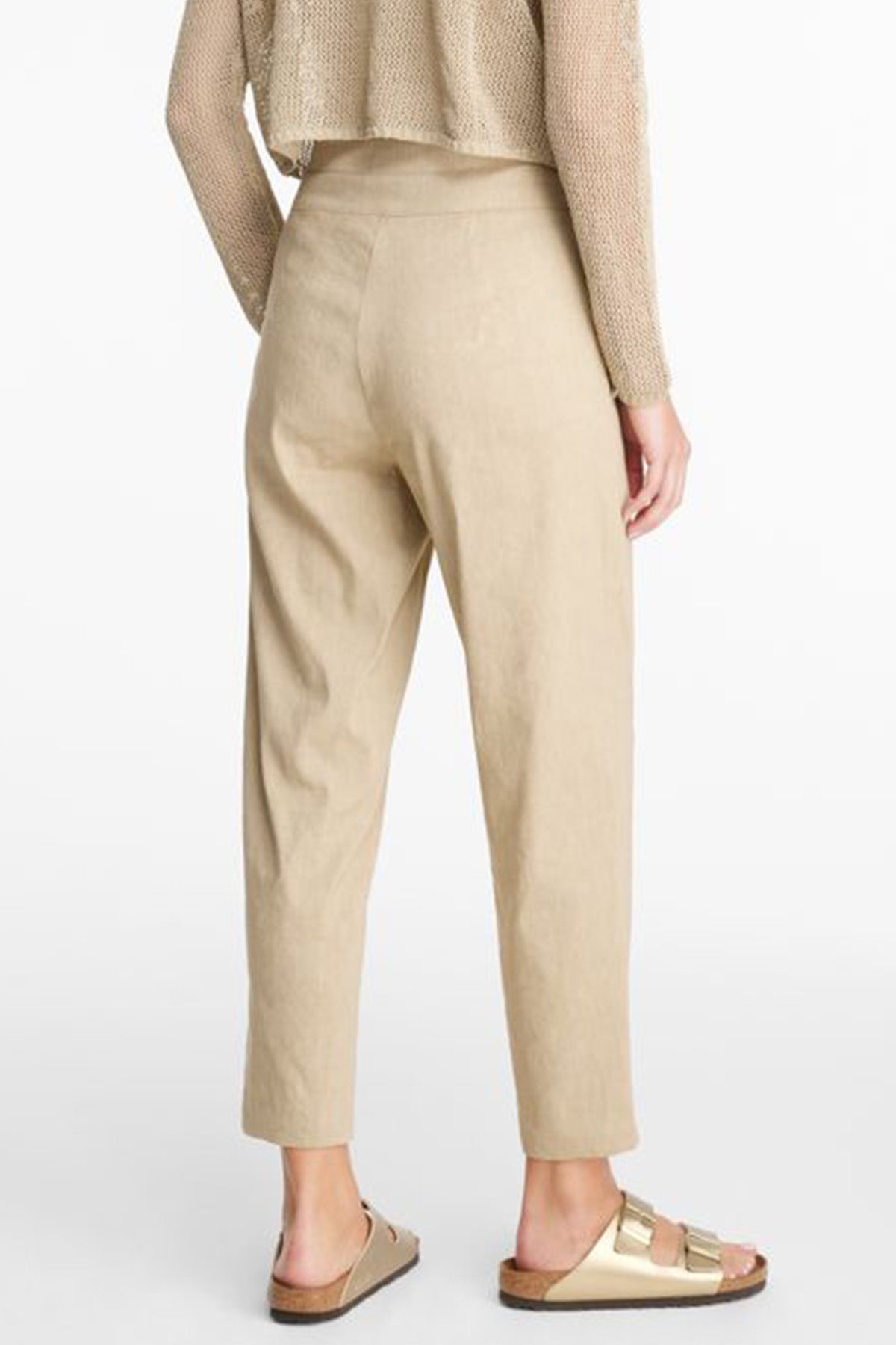 Sarah Pacini Yandan Cepli Çizgili Keten Pantolon-Libas Trendy Fashion Store