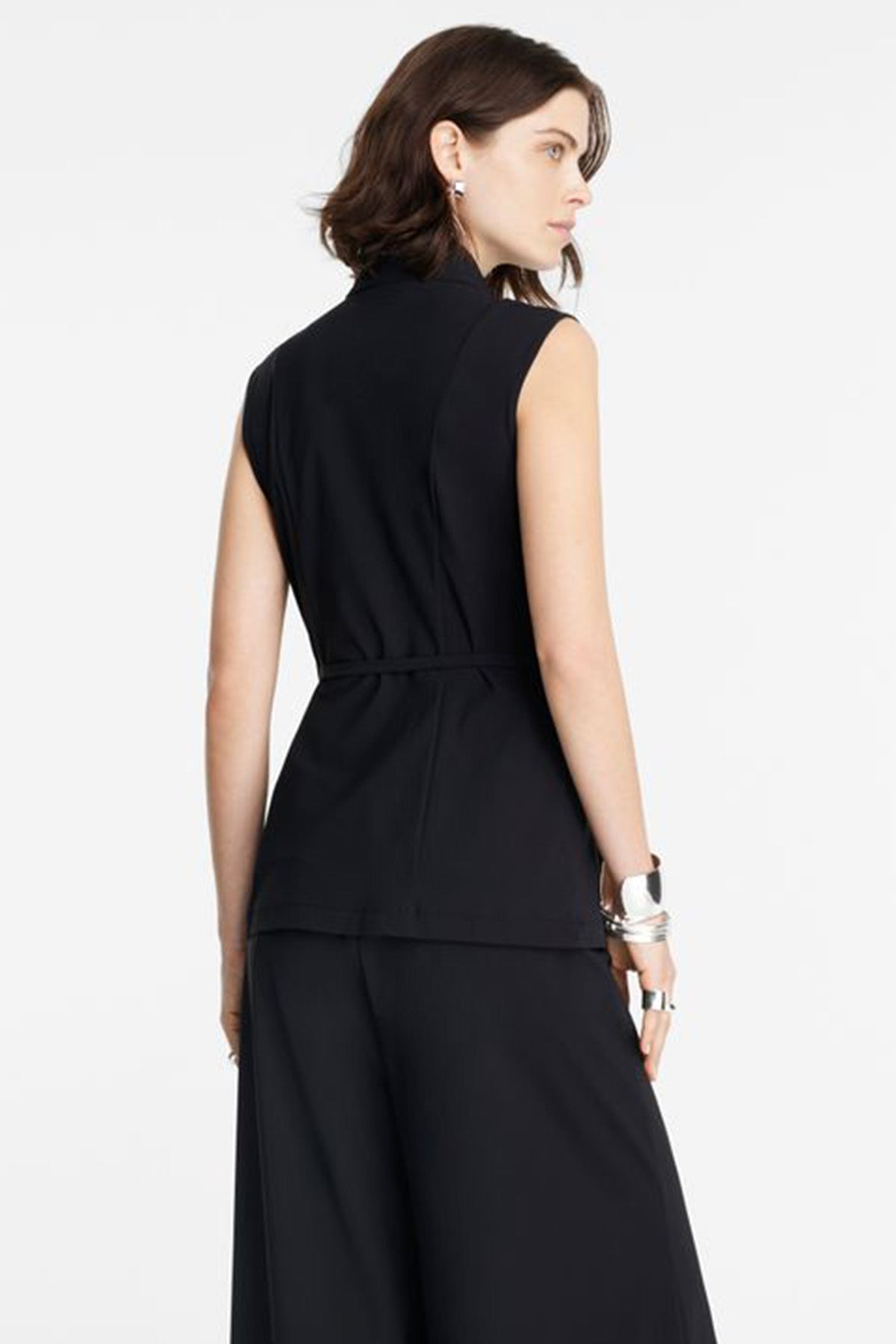 Sarah Pacini Kruvaze Kuşaklı Yelek