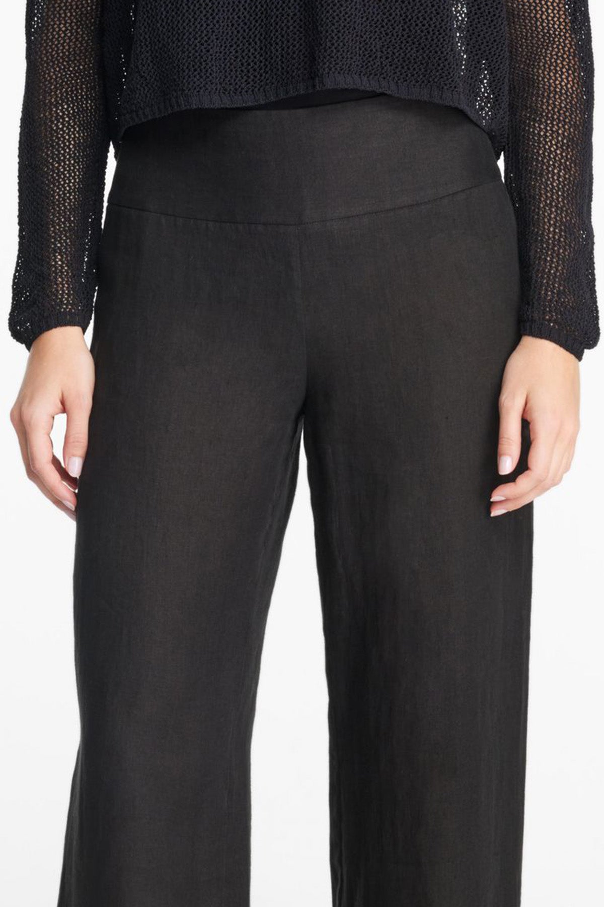 Sarah Pacini Yüksek Bel Rahat Kesim Keten Pantolon-Libas Trendy Fashion Store