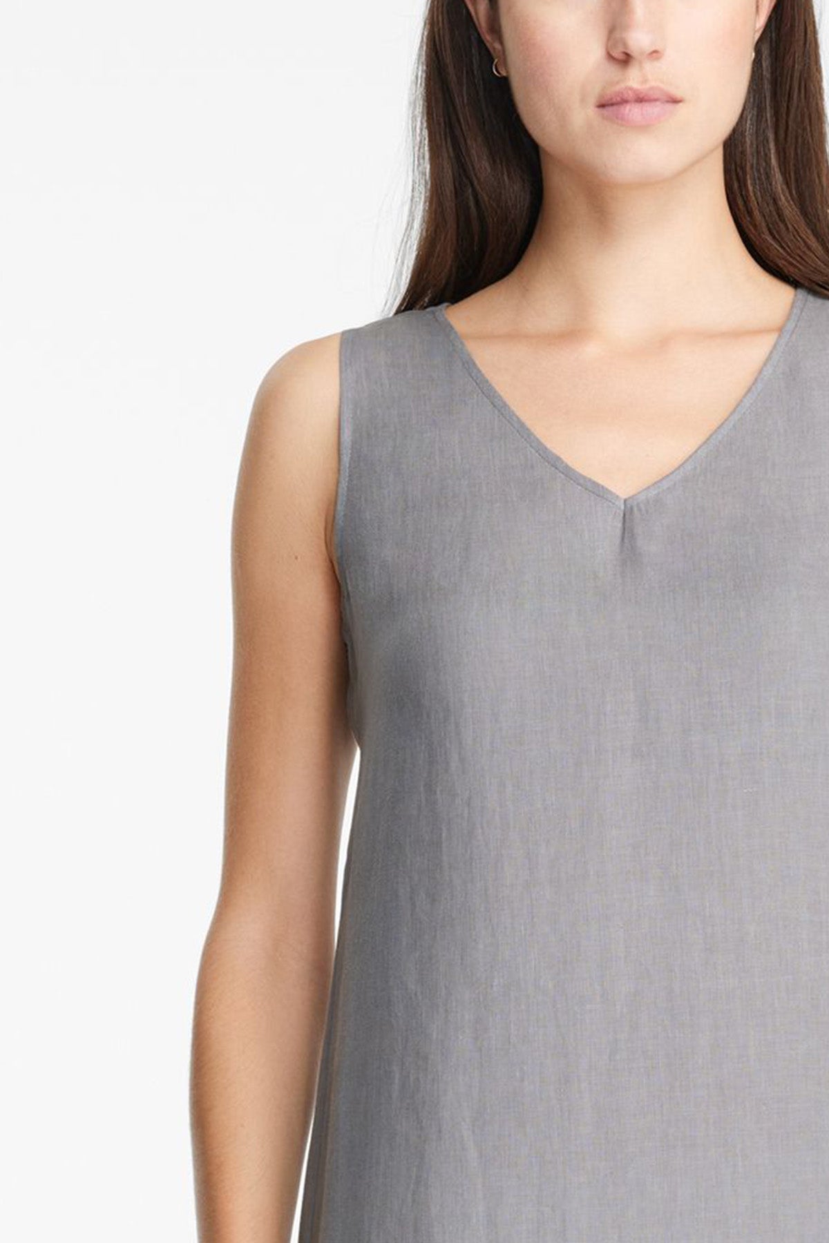 Sarah Pacini V Yaka Maxi Keten Elbise-Libas Trendy Fashion Store