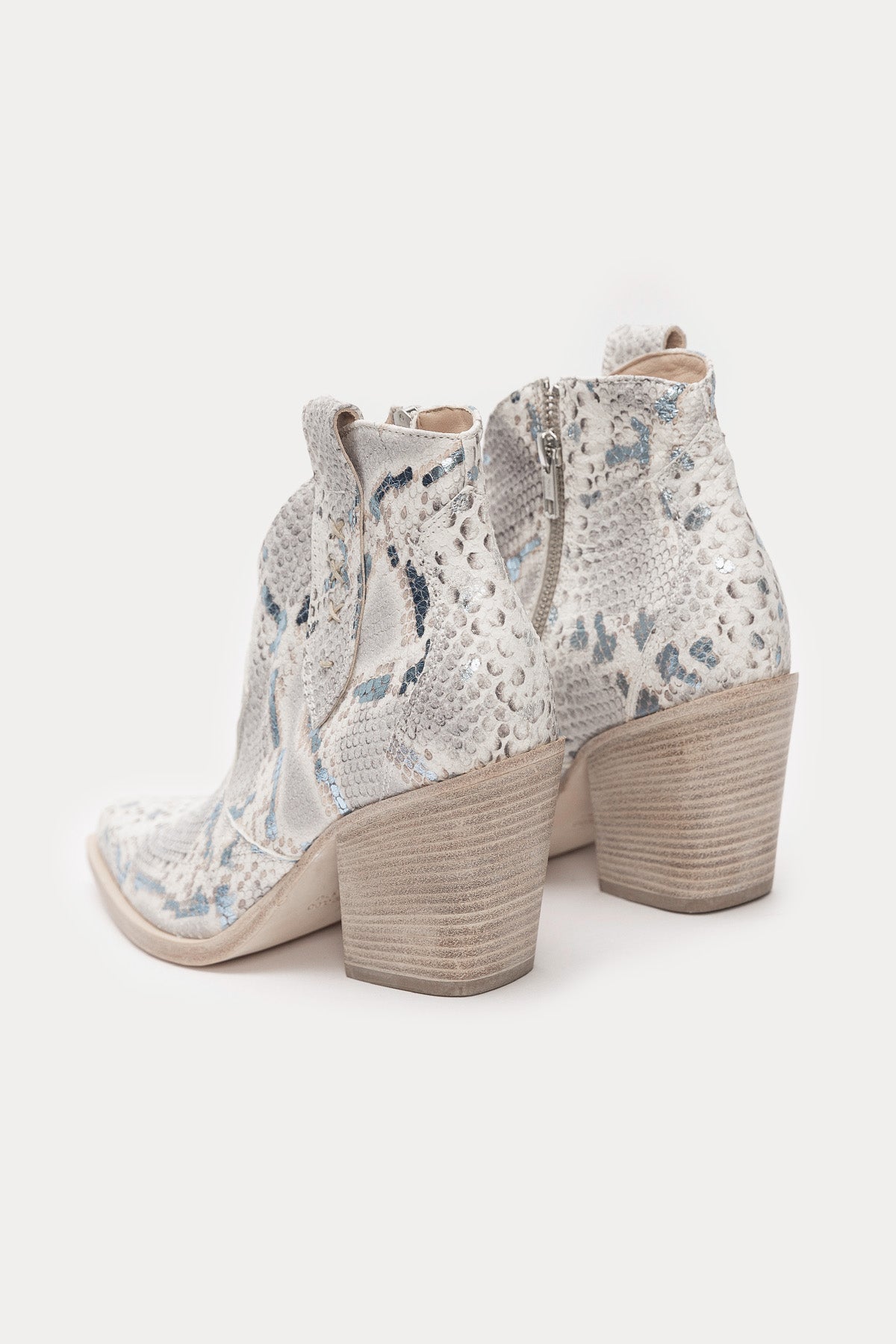 Fruit Kalın Topuklu Yılan Desenli Deri Bot