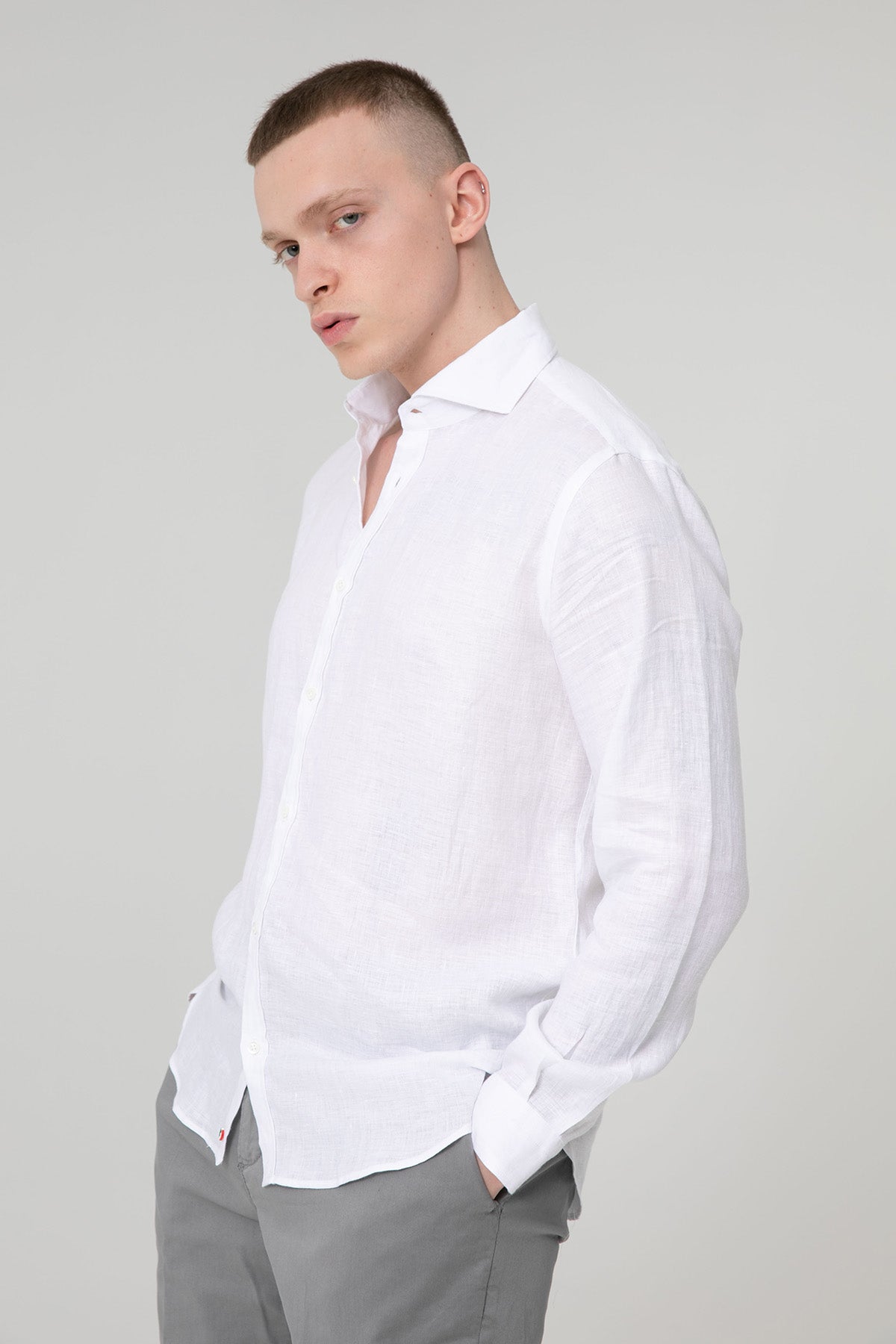 Poggianti İtalyan Yaka Keten Gömlek-Libas Trendy Fashion Store