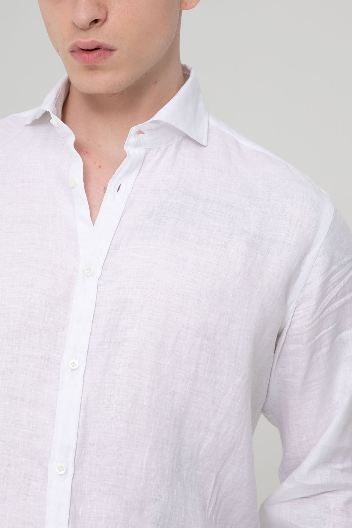 Poggianti İtalyan Yaka Keten Gömlek-Libas Trendy Fashion Store