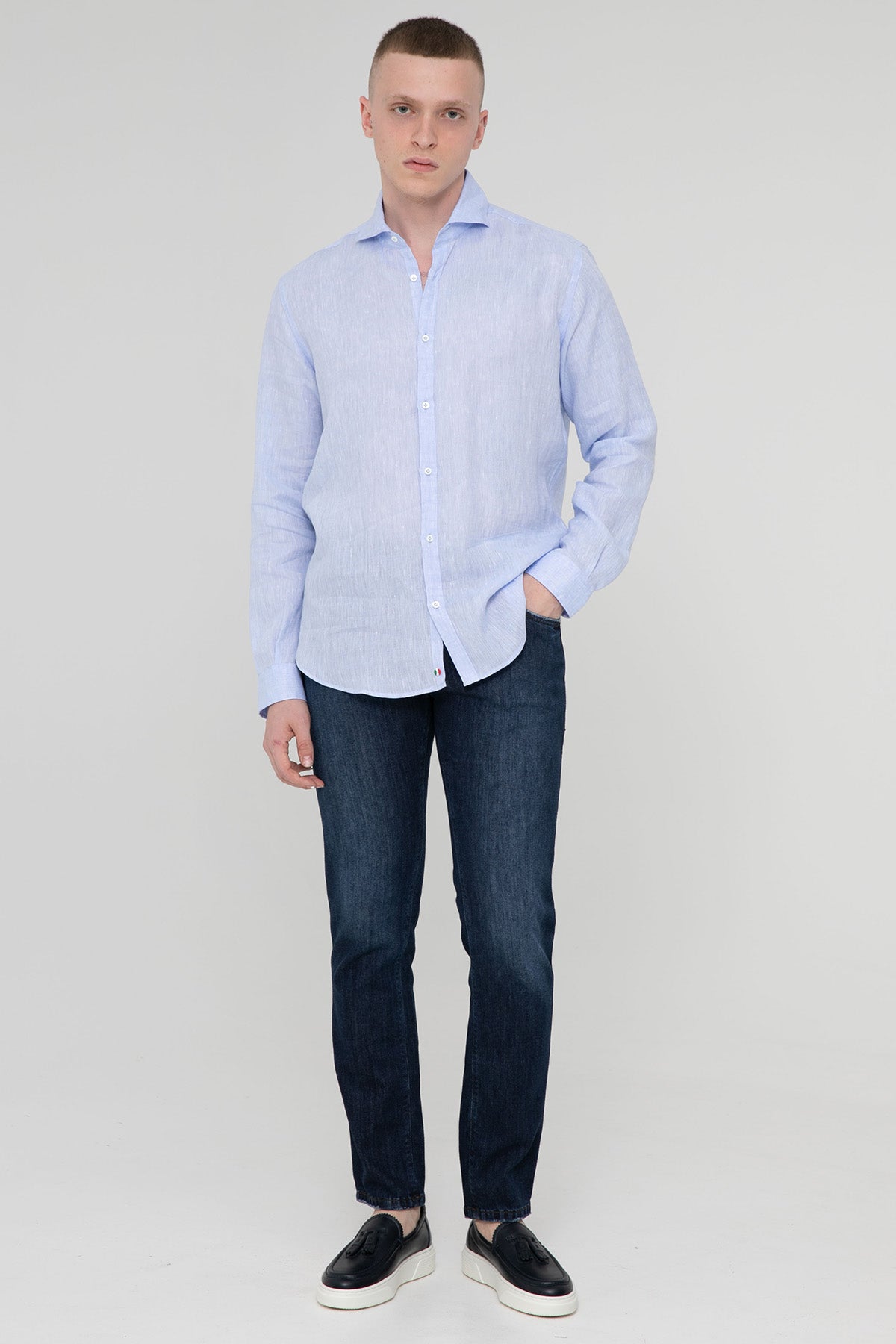 Poggianti Pisa İtalyan Yaka Keten Gömlek-Libas Trendy Fashion Store