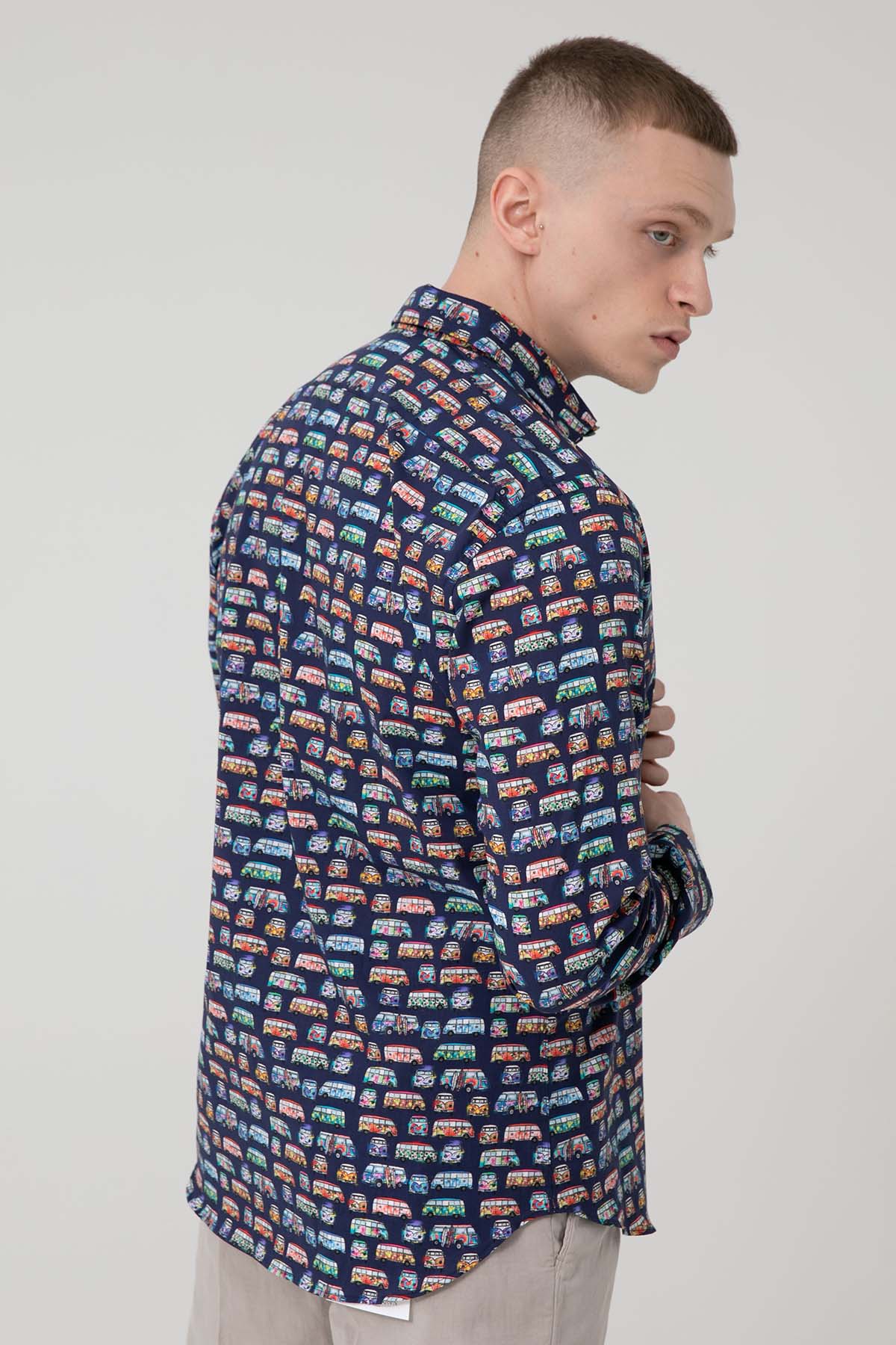 Poggianti Ardenza Renkli Otobüs Desenli Gömlek-Libas Trendy Fashion Store