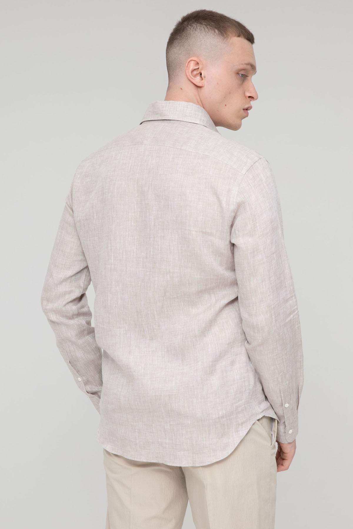 Poggianti İtalyan Yaka Keten Gömlek