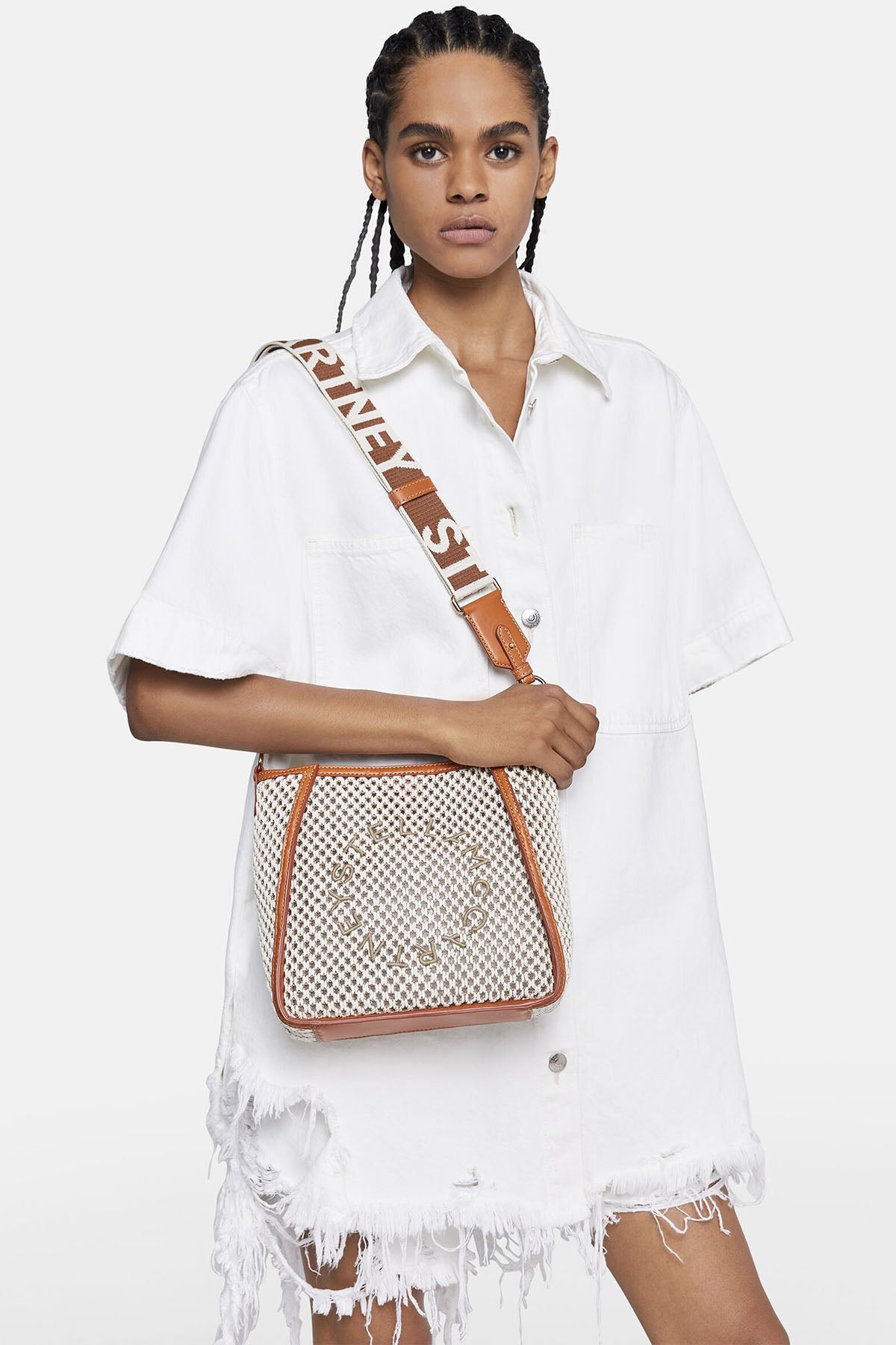 Stella Mccartney Logolu Örgü Omuz Çantası-Libas Trendy Fashion Store