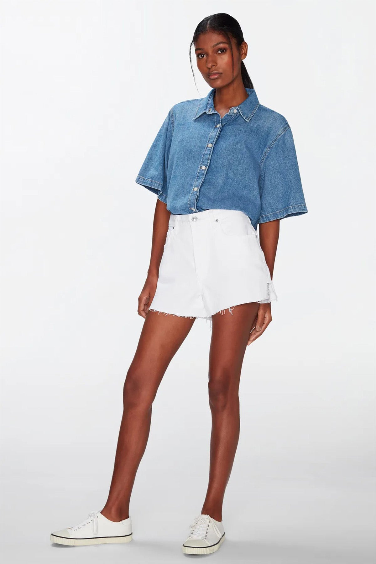 7 For All Mankind Easy Ruby Yüksek Bel Jean Şort