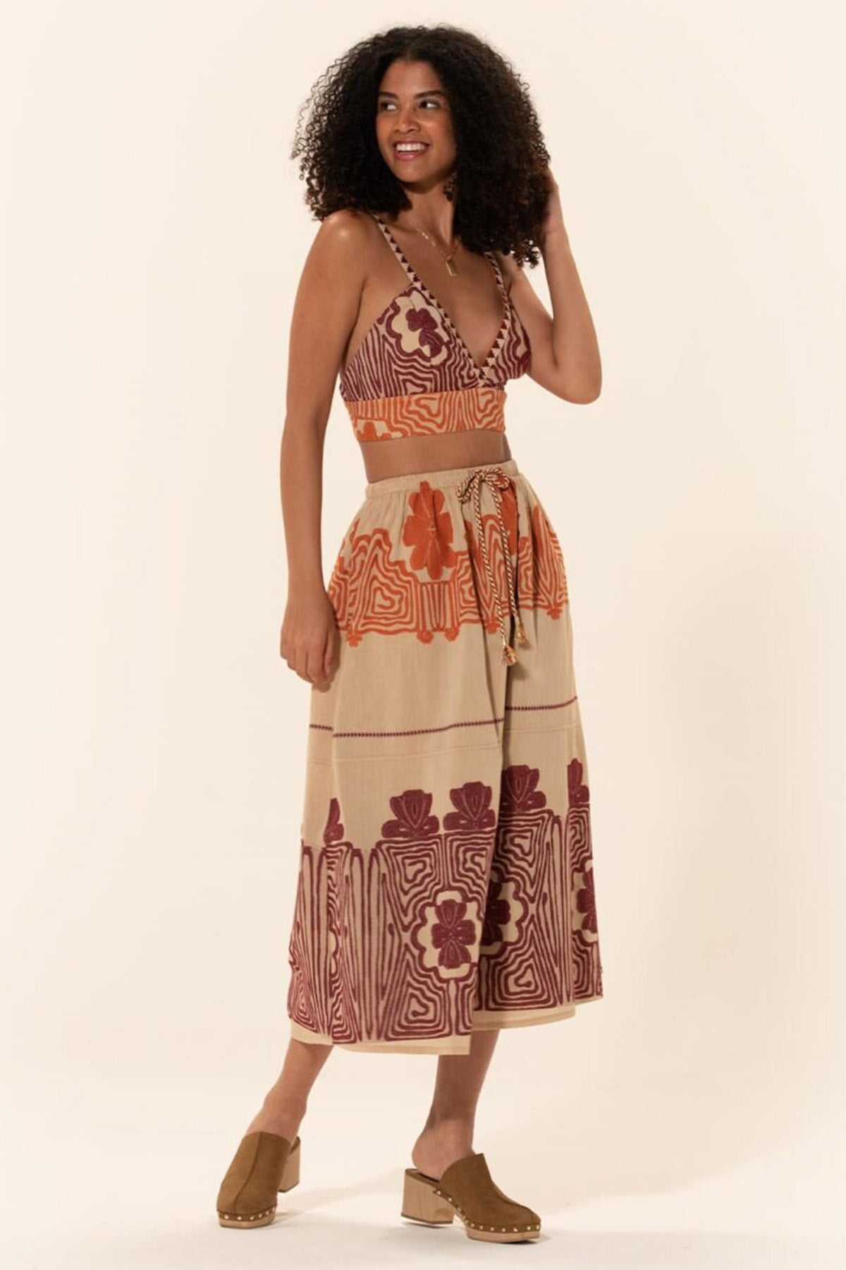 Meme Road Beli Lastikli Örgü Detaylı Midi Etek-Libas Trendy Fashion Store