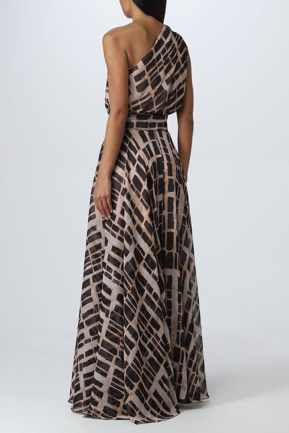 Hanita Tek Omuz Maxi Abiye Elbise-Libas Trendy Fashion Store