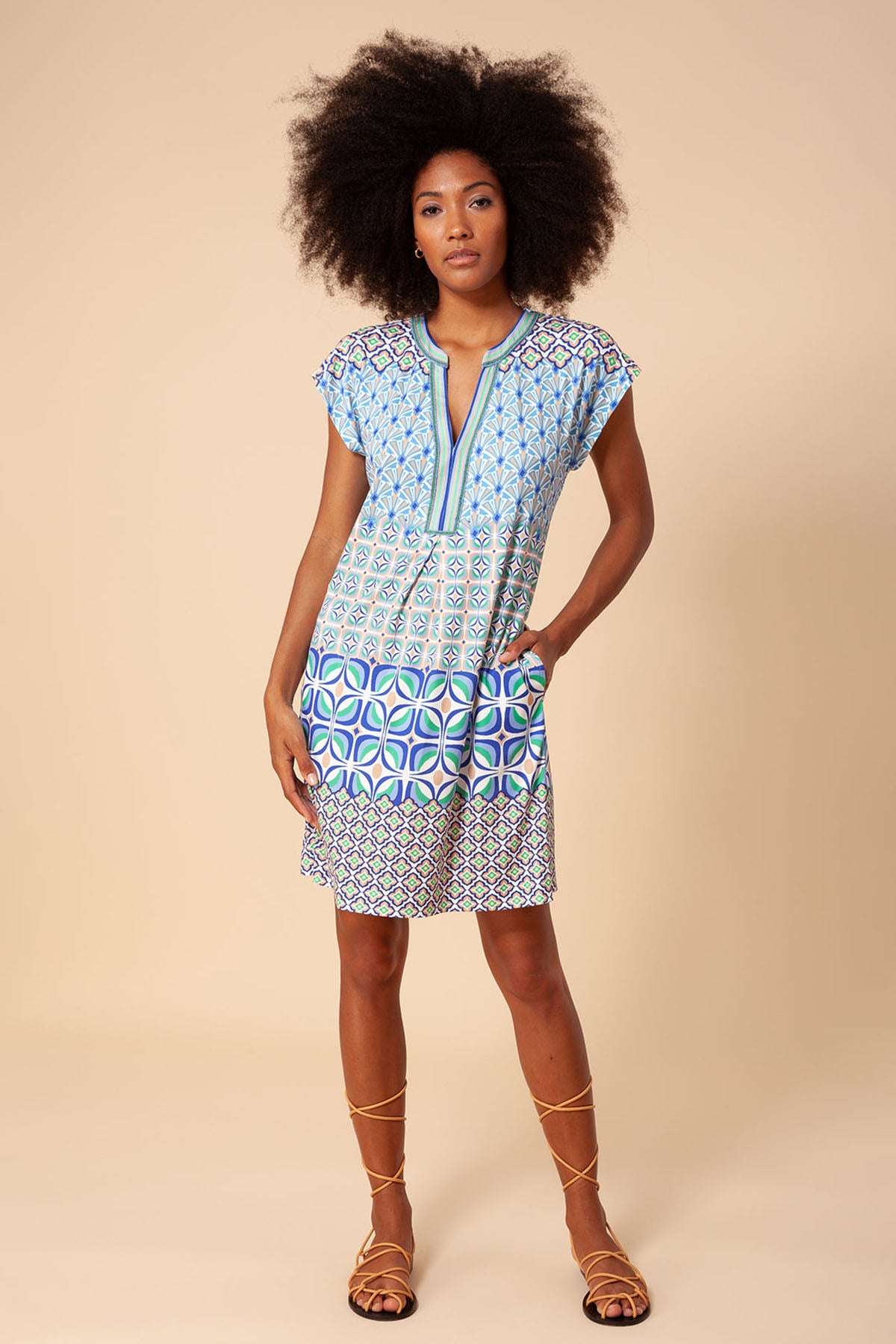 Hale Bob Carenza V Yaka Dizüstü Elbise-Libas Trendy Fashion Store
