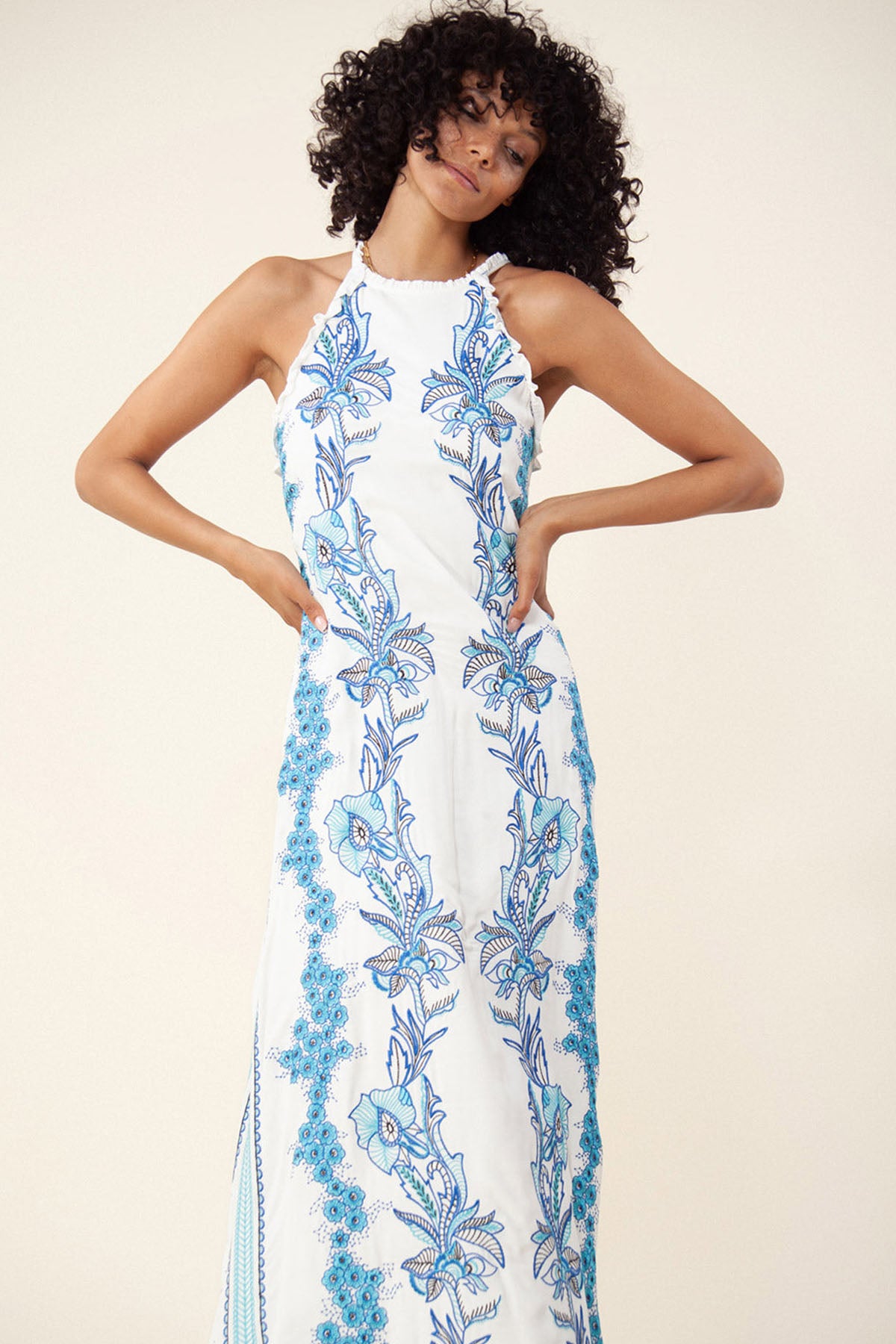 Hale Bob Luciana Nakışlı Maxi Elbise-Libas Trendy Fashion Store