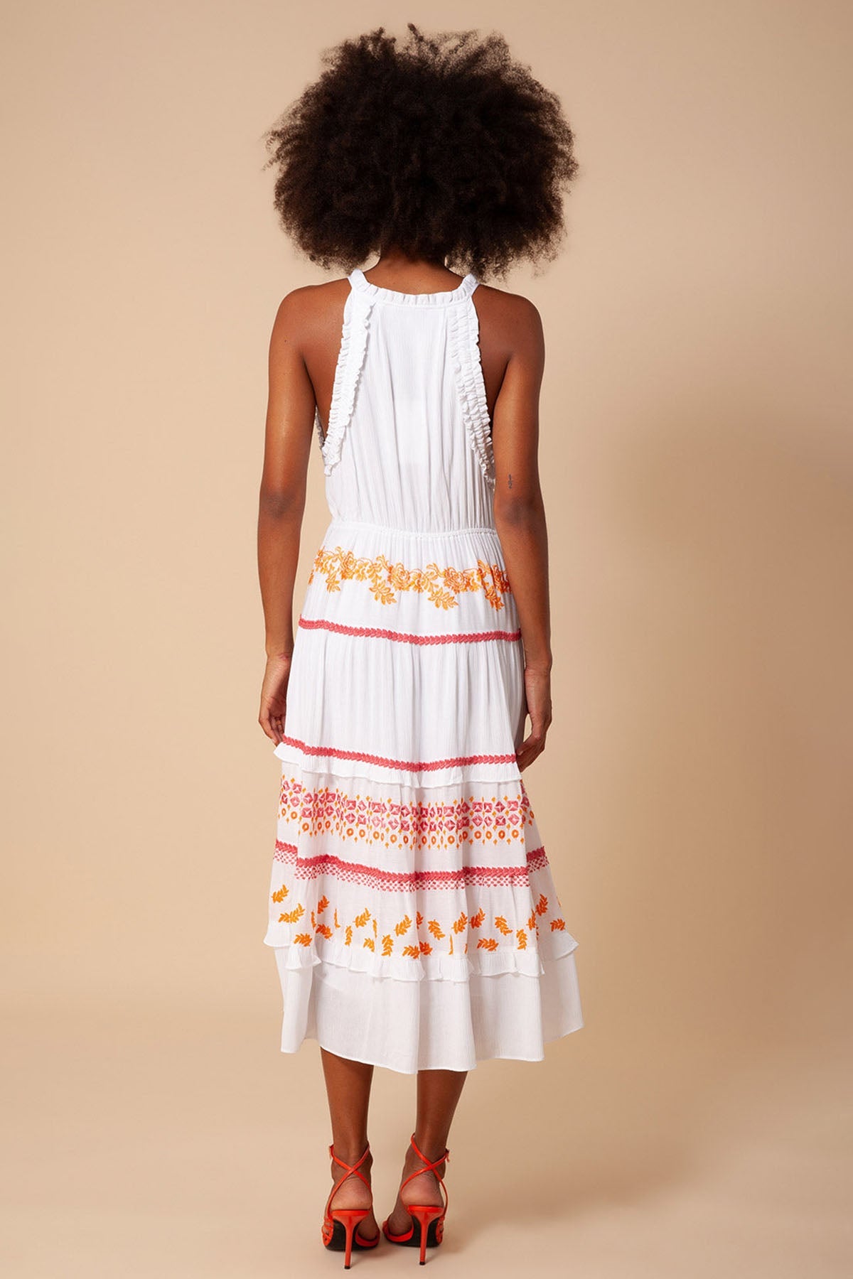 Hale Bob Becky Nakışlı Midi Elbise